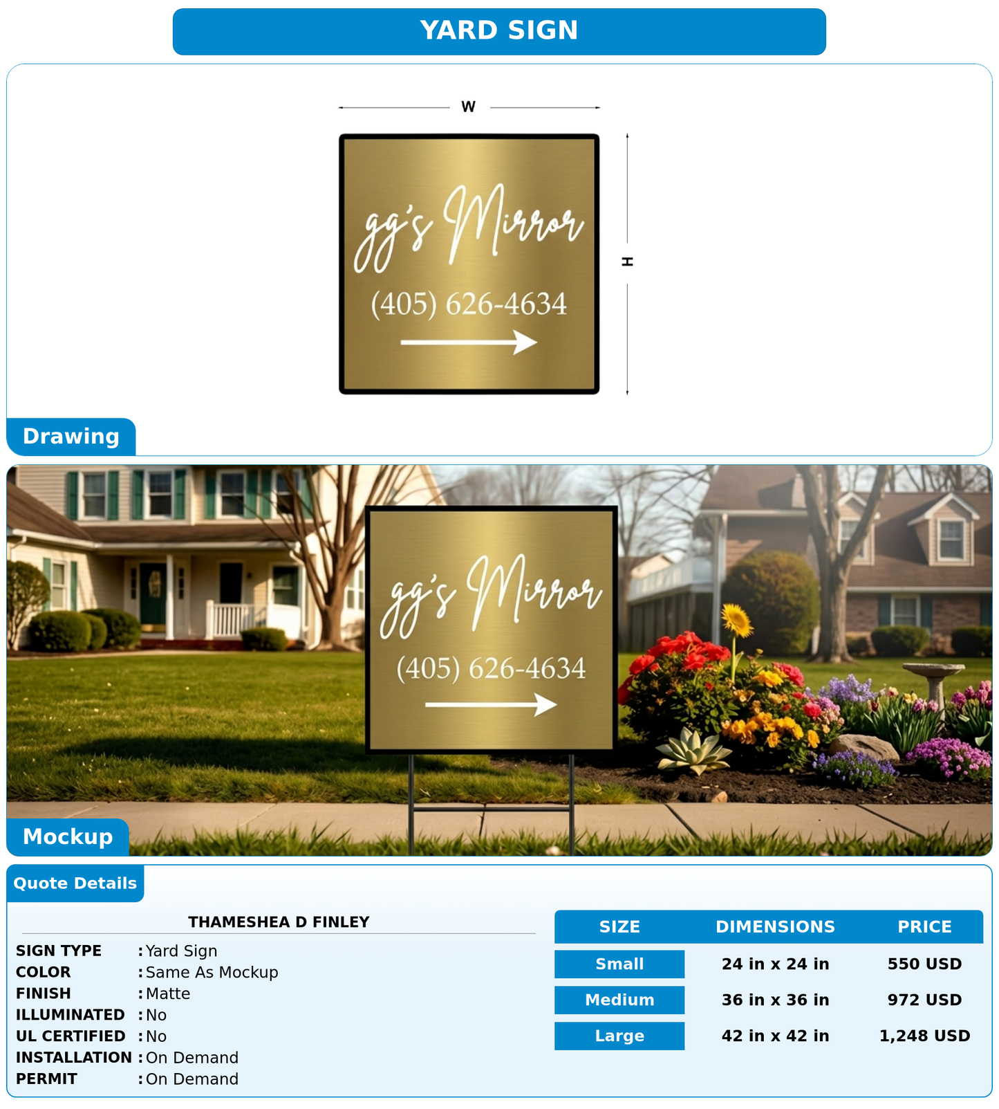 CUSTOM MOCKUP SIGN FOR THAMESHEA D FINLEY