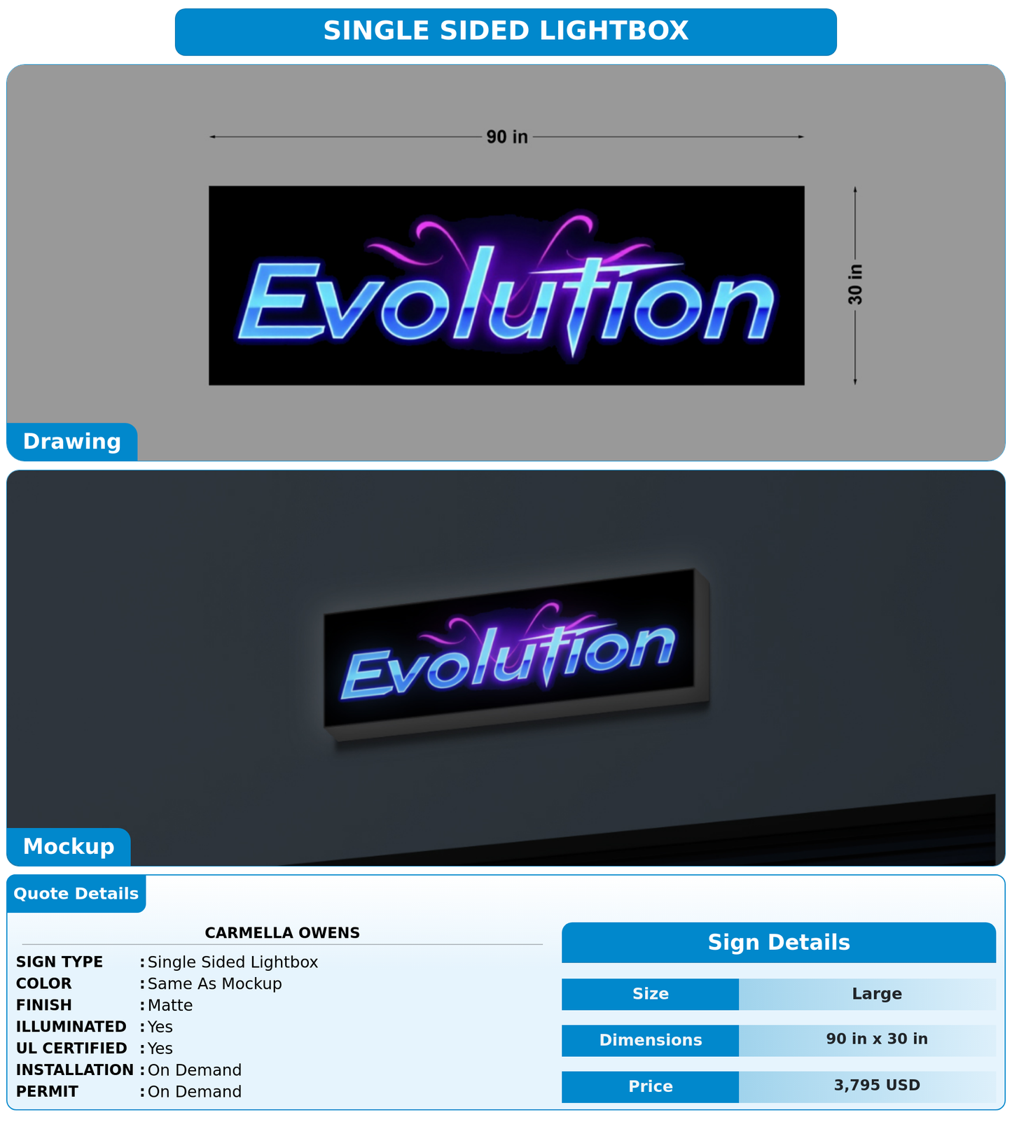 CUSTOM MOCKUP SIGN FOR Carmella Owens