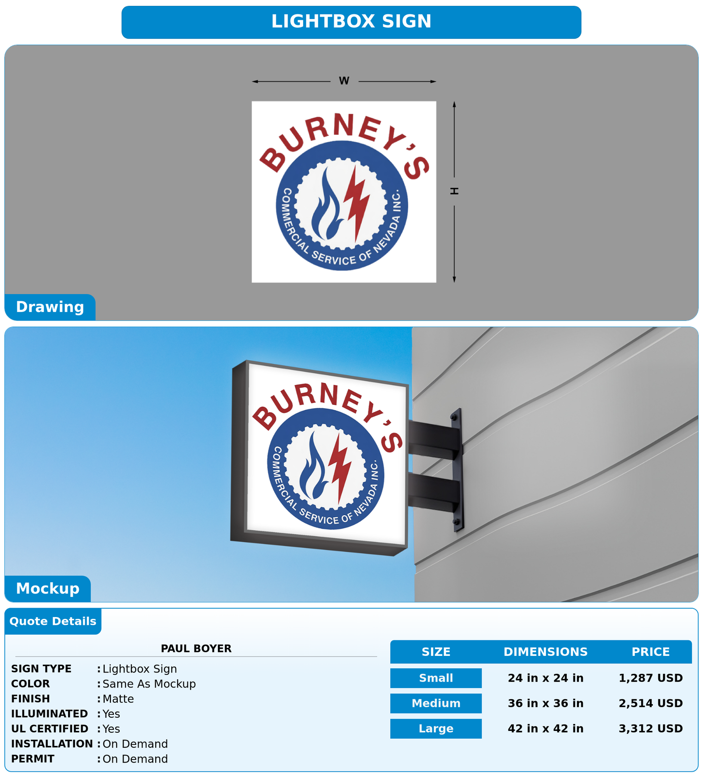 CUSTOM MOCKUP SIGN FOR paul boyer