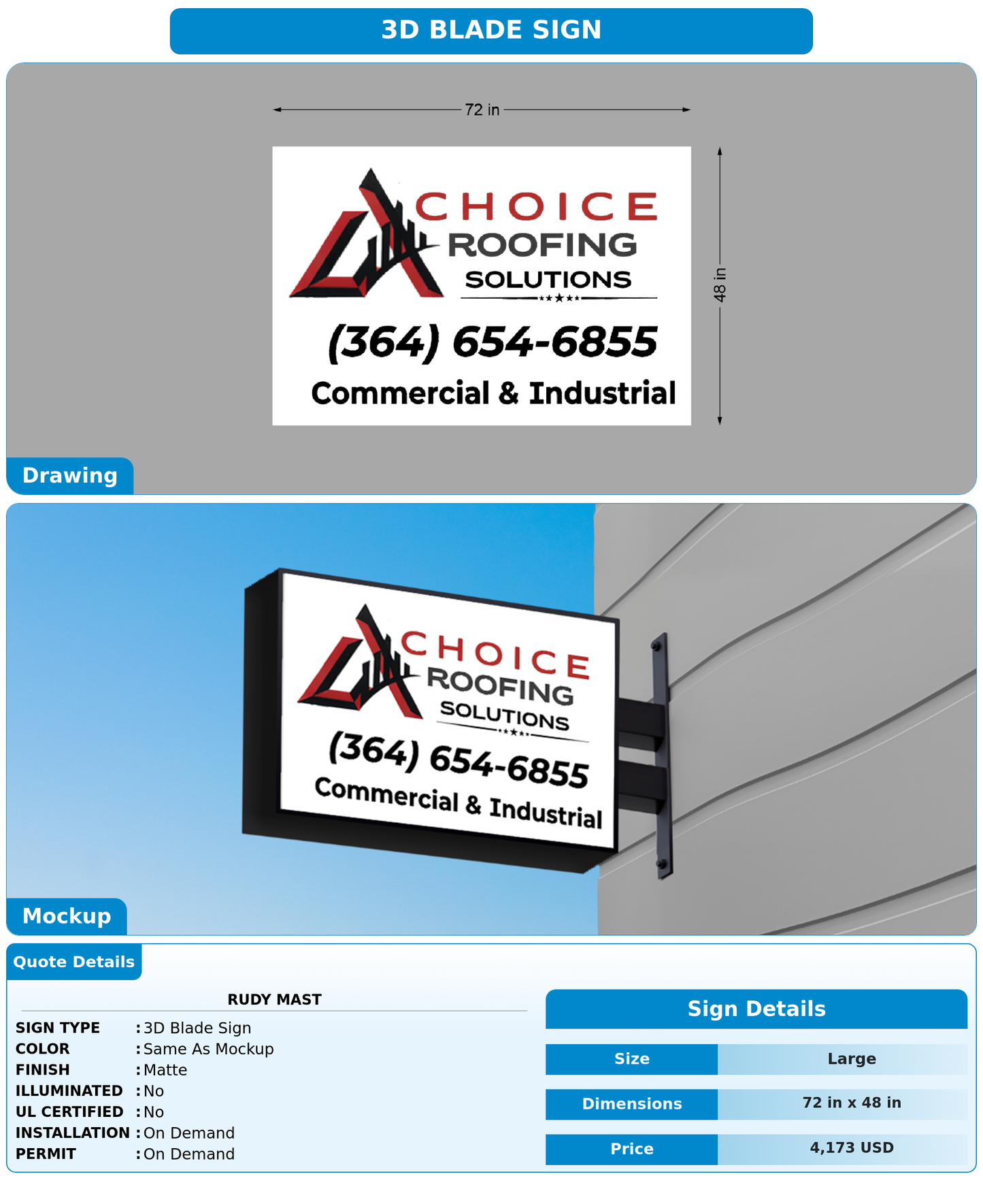 CUSTOM MOCKUP SIGN FOR Rudy  Mast