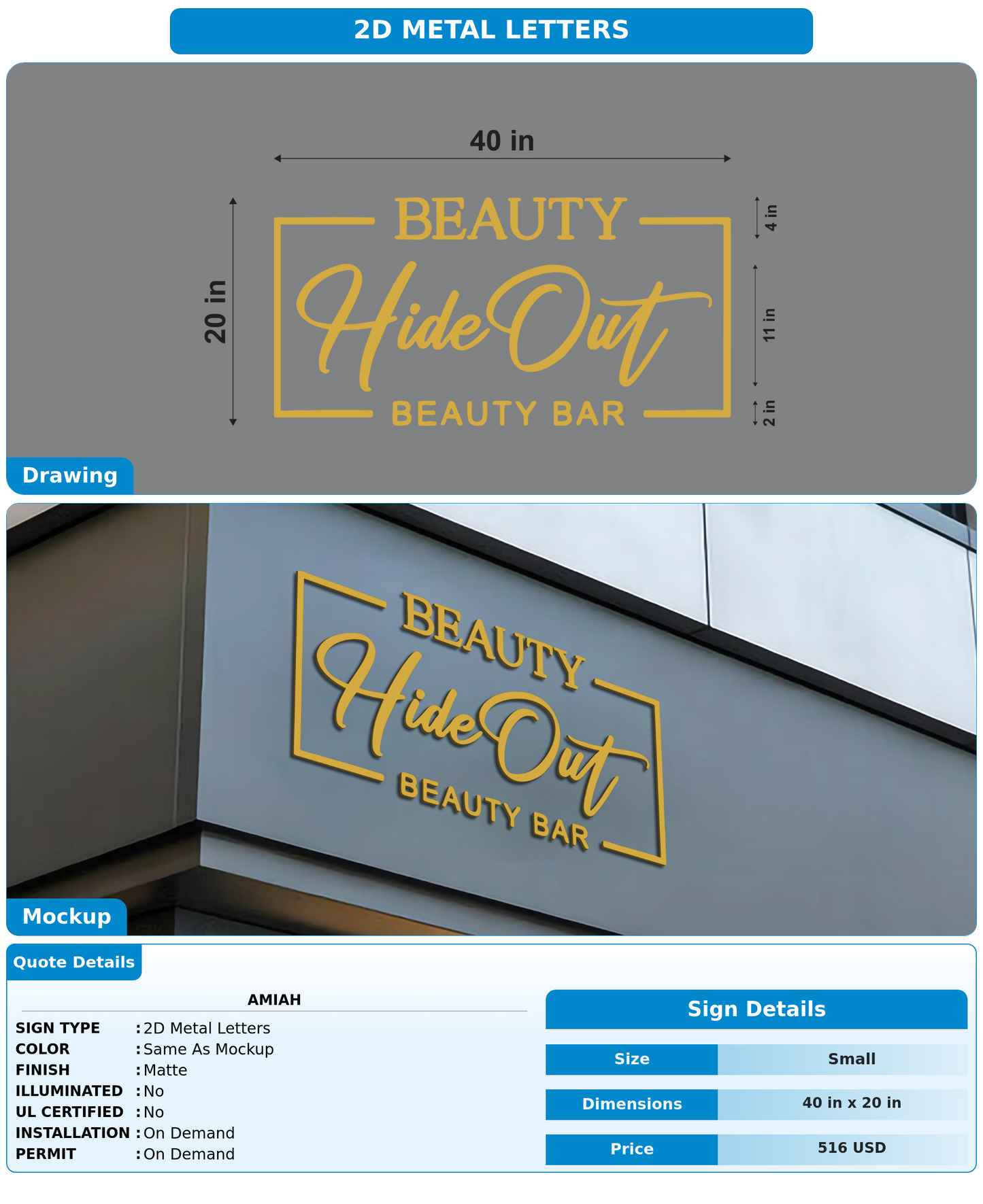 CUSTOM MOCKUP SIGN FOR amiah