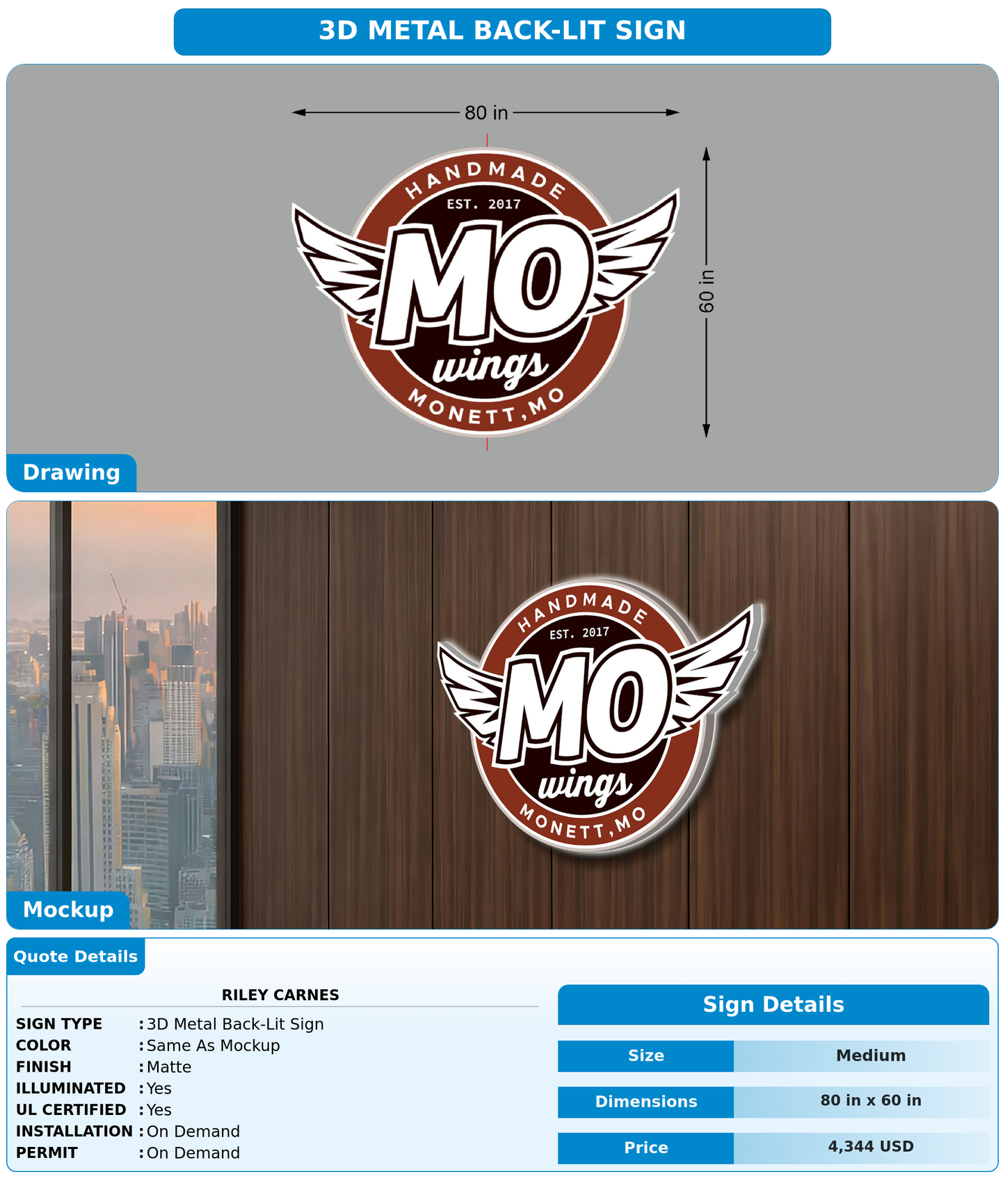 CUSTOM MOCKUP SIGN FOR Riley Carnes