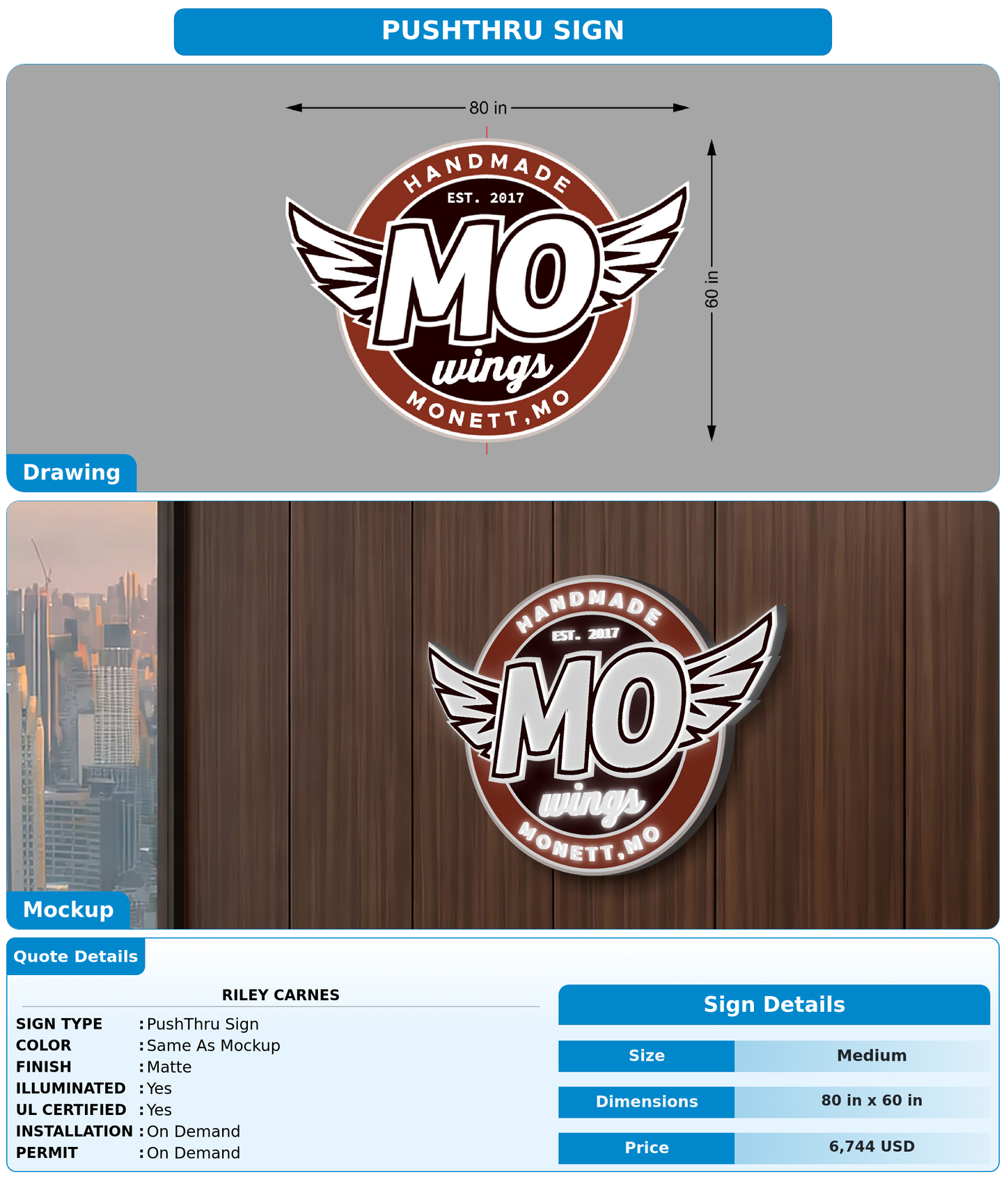CUSTOM MOCKUP SIGN FOR Riley Carnes