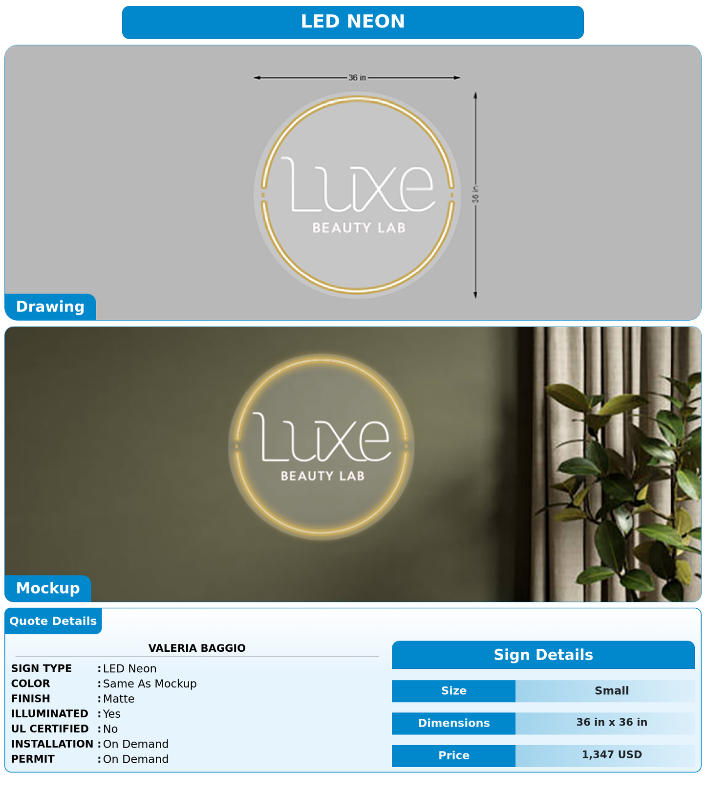 CUSTOM MOCKUP SIGN FOR Valeria Baggio