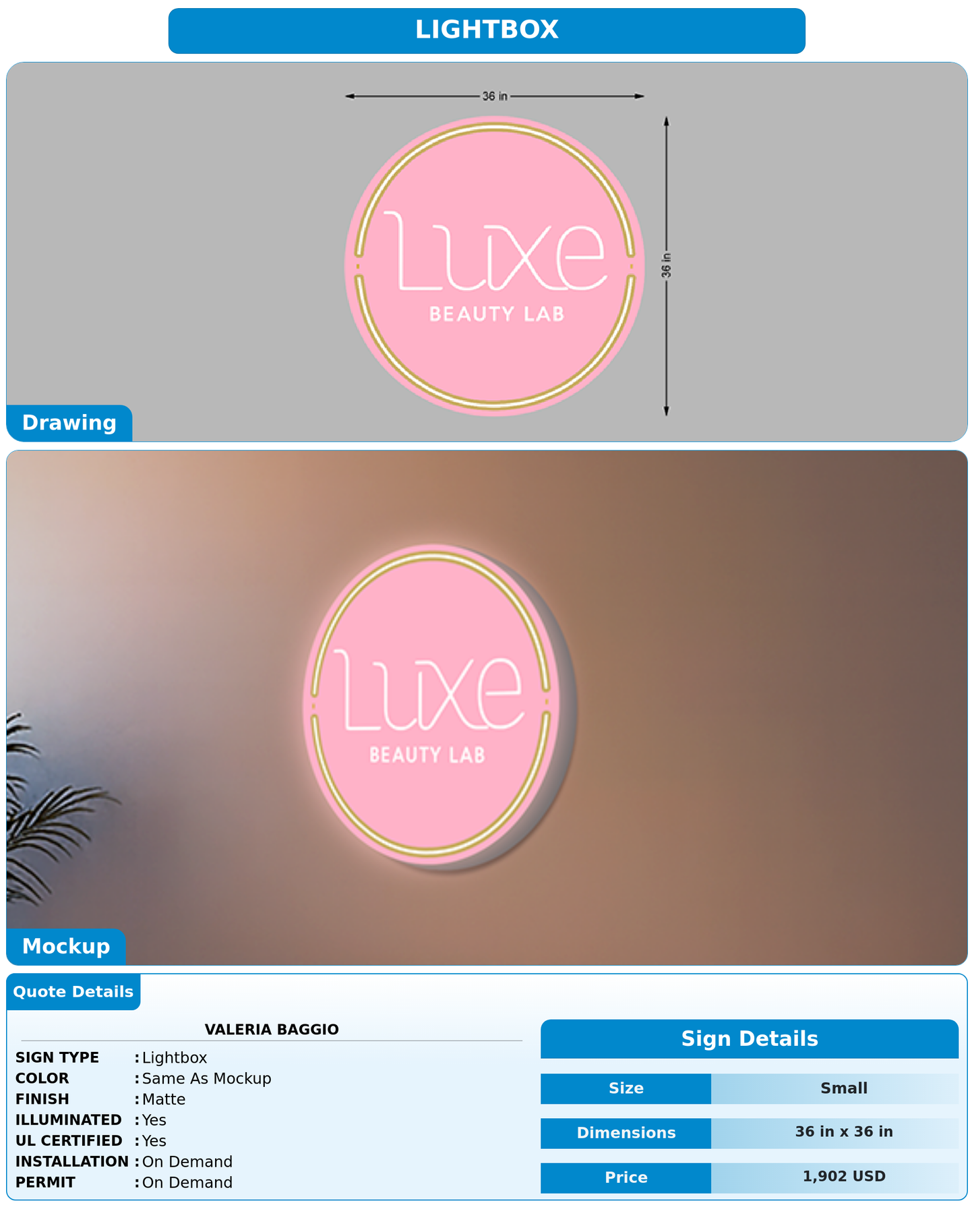 CUSTOM MOCKUP SIGN FOR Valeria Baggio