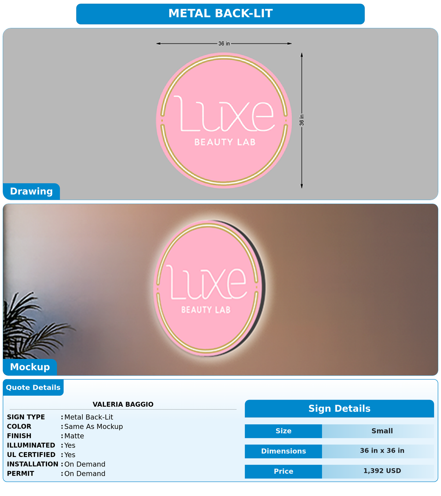 CUSTOM MOCKUP SIGN FOR Valeria Baggio