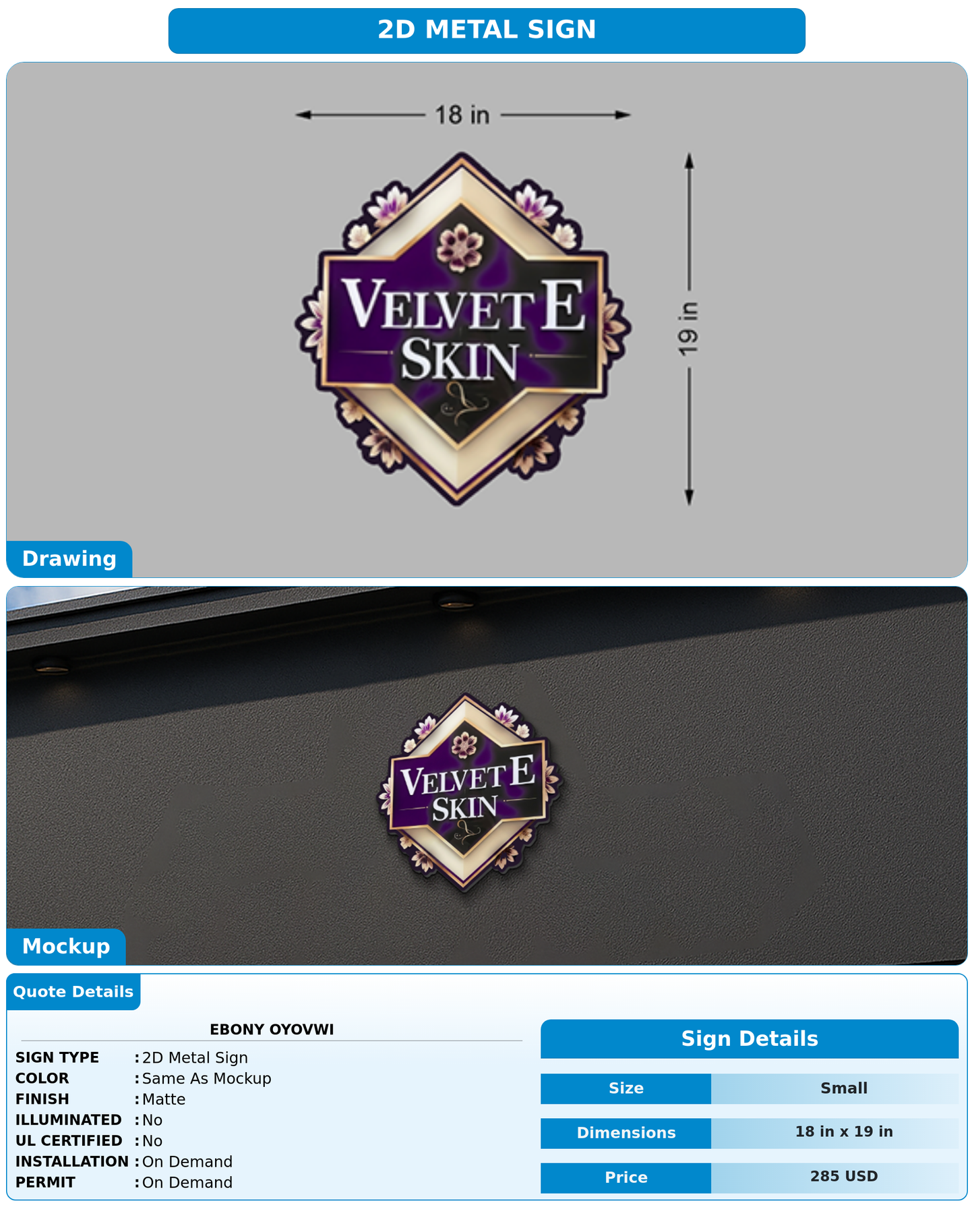 CUSTOM MOCKUP SIGN FOR Ebony Oyovwi
