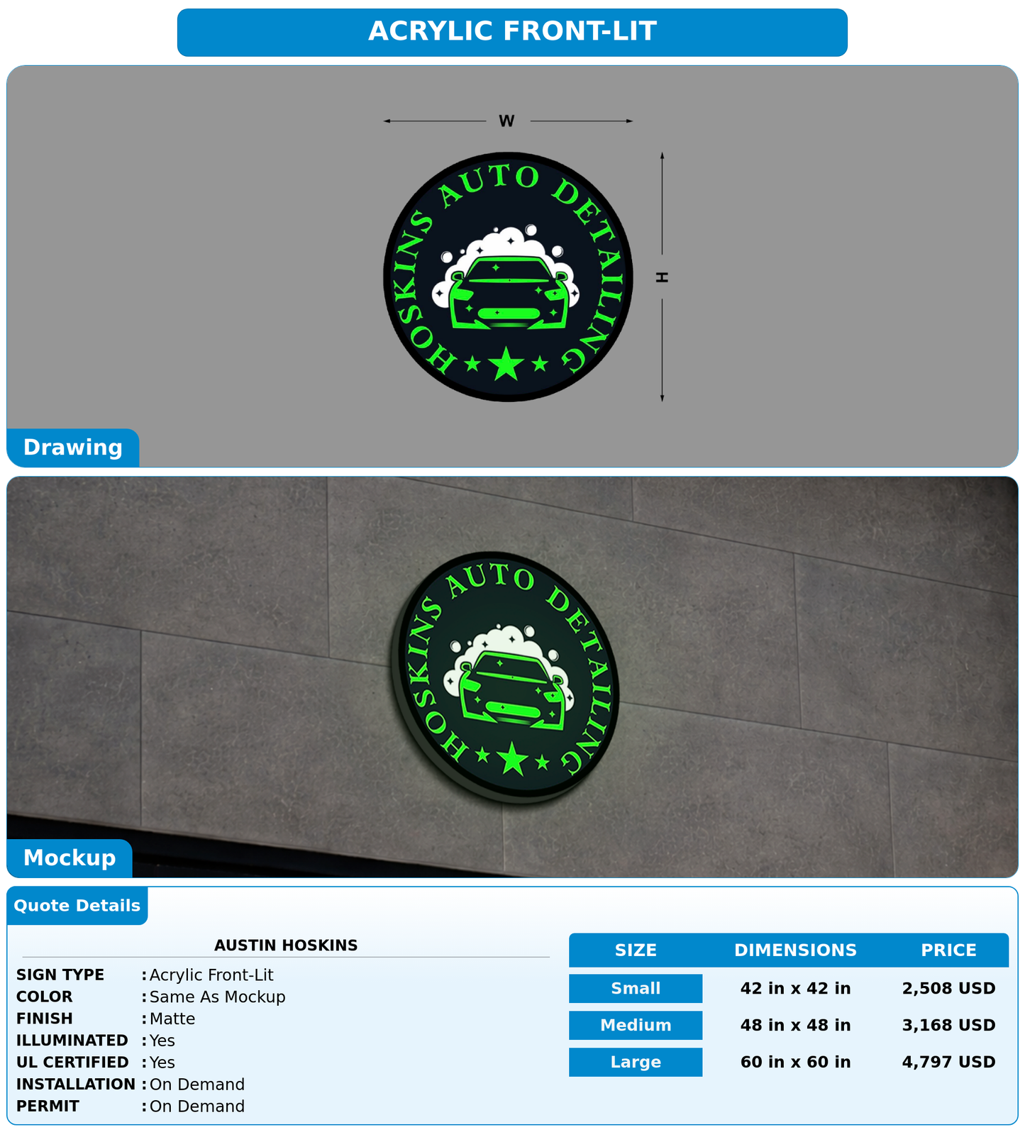 CUSTOM MOCKUP SIGN FOR Austin Hoskins