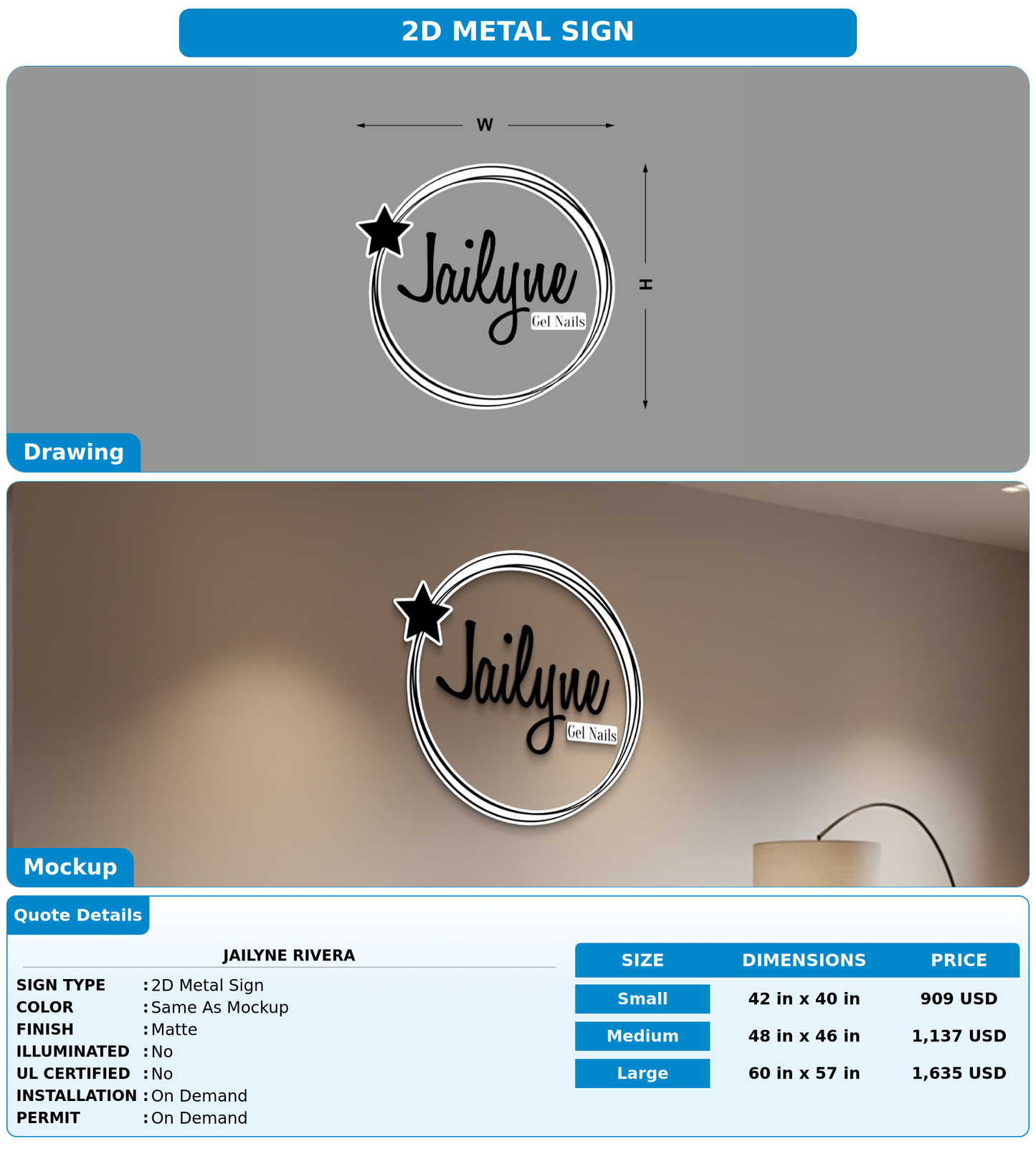 CUSTOM MOCKUP SIGN FOR Jailyne rivera