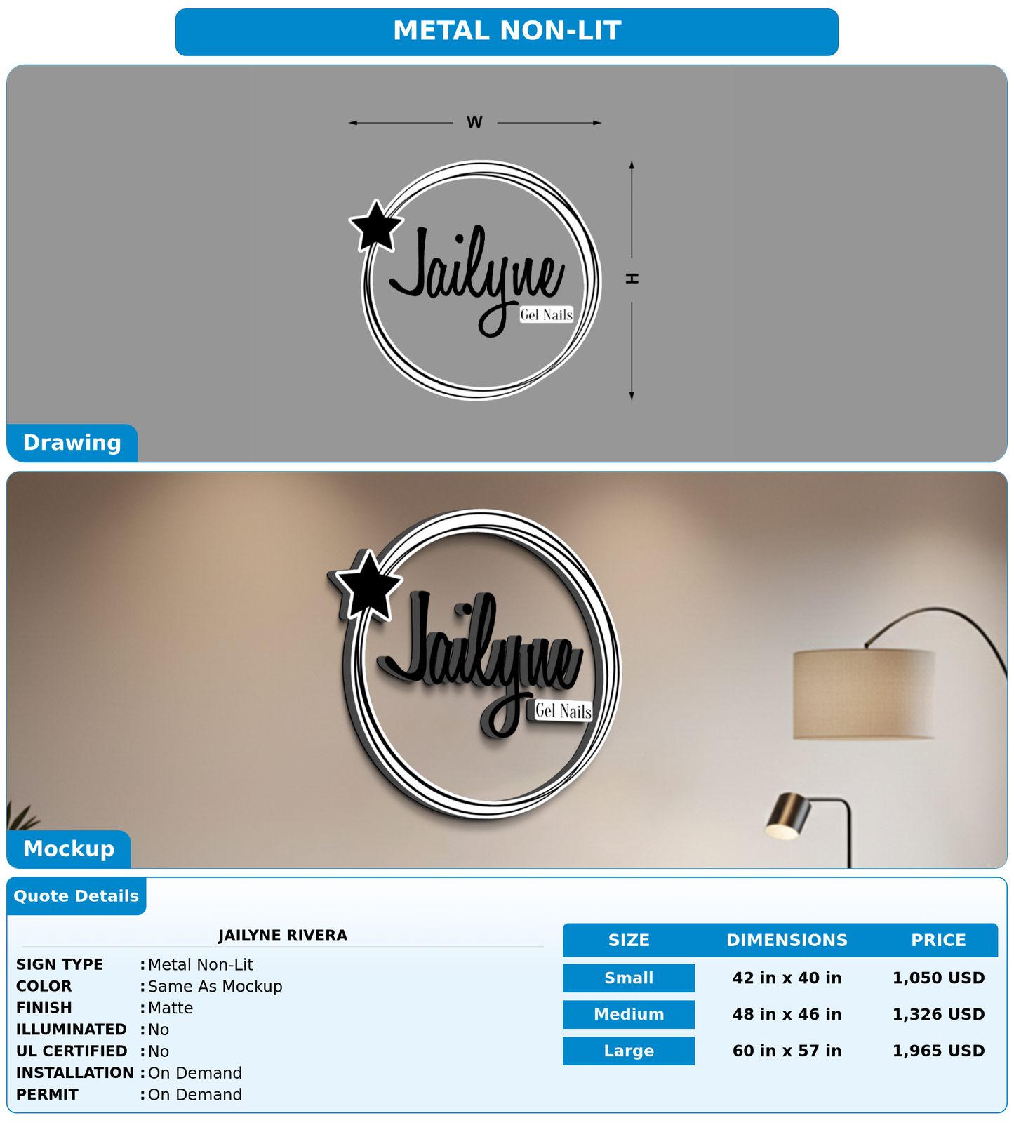 CUSTOM MOCKUP SIGN FOR Jailyne rivera