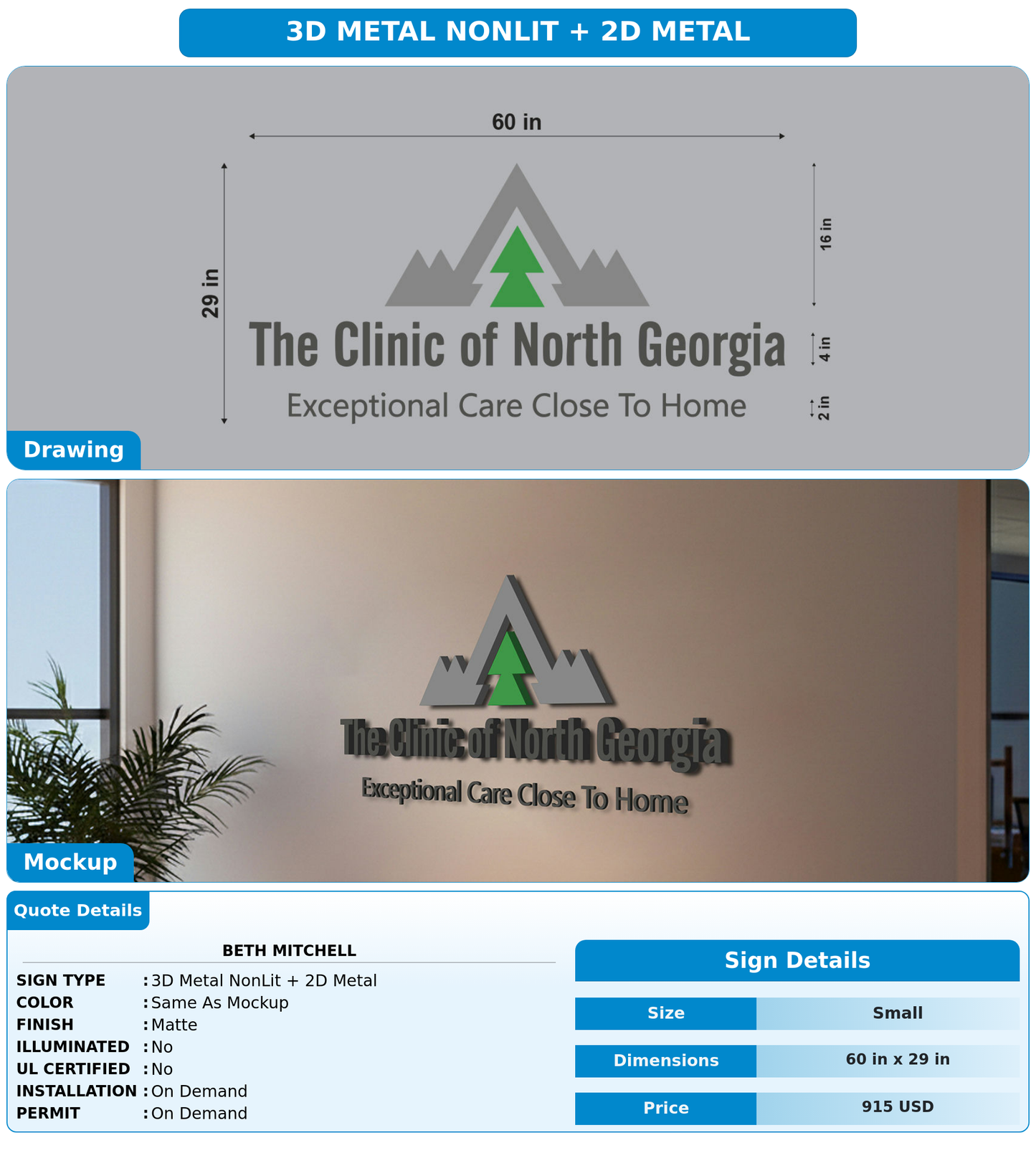 CUSTOM MOCKUP SIGN FOR Beth Mitchell