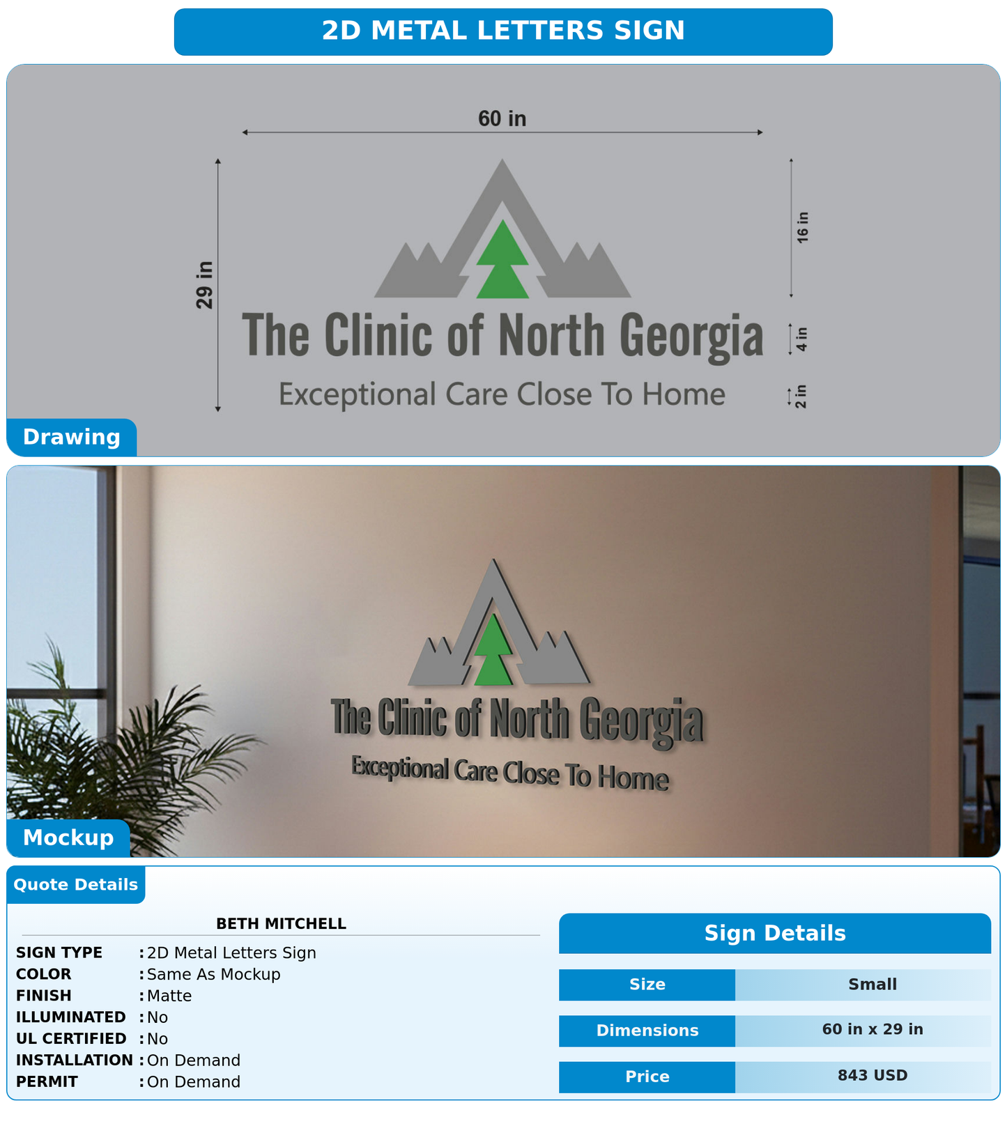 CUSTOM MOCKUP SIGN FOR Beth Mitchell