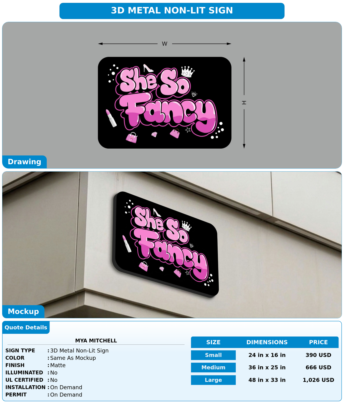 CUSTOM MOCKUP SIGN FOR mya mitchell