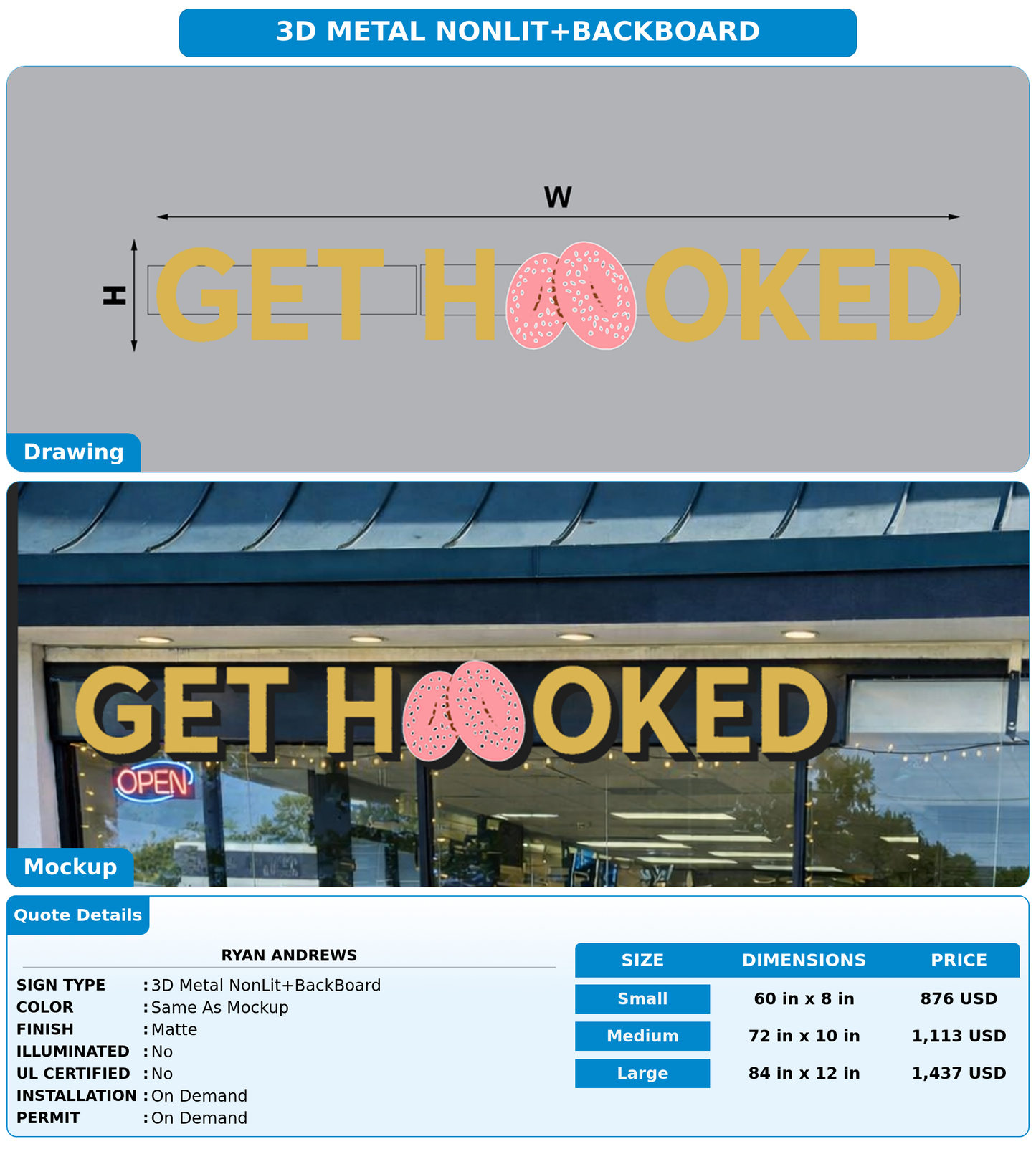 CUSTOM MOCKUP SIGN FOR Ryan Andrews