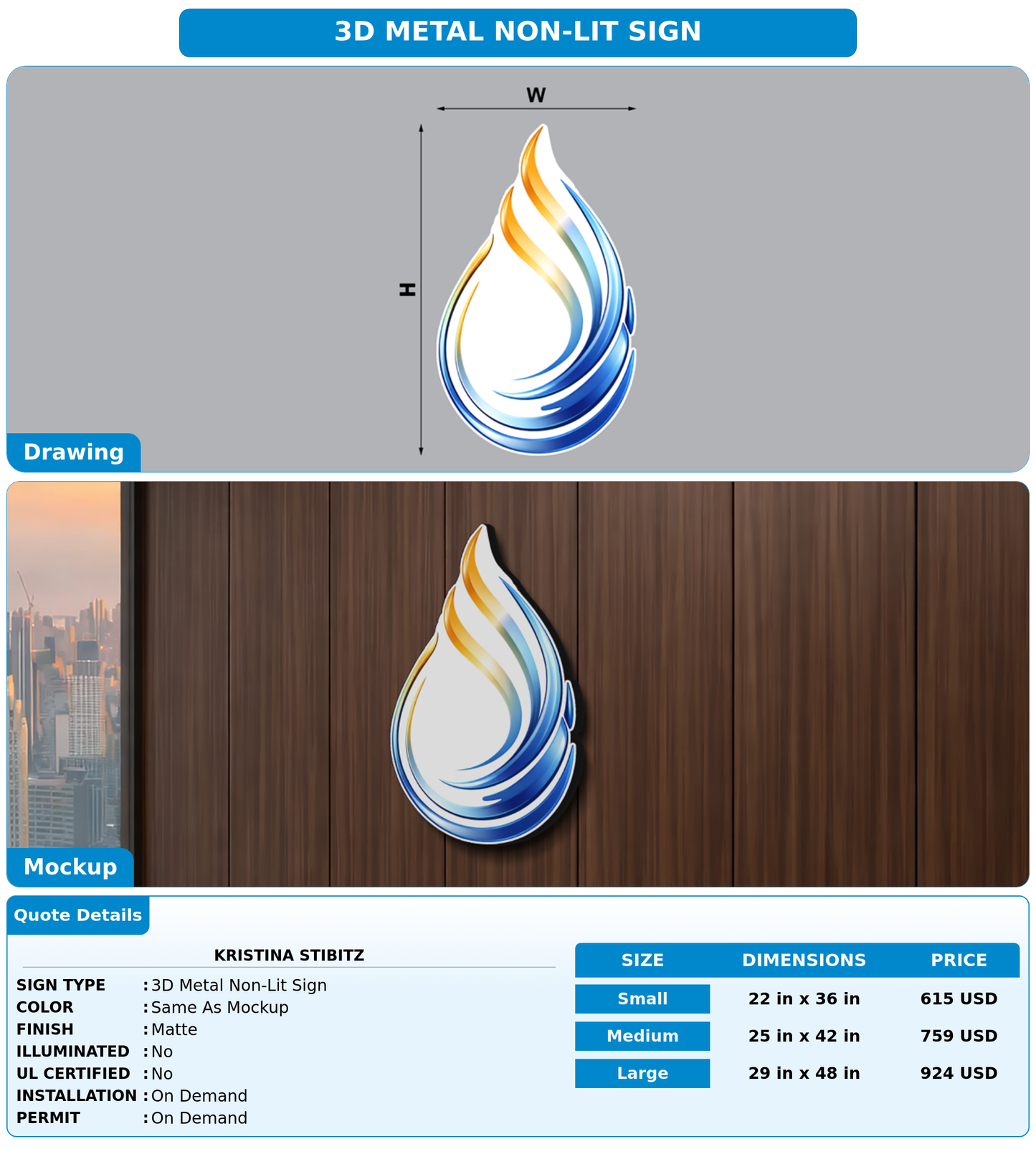 CUSTOM MOCKUP SIGN FOR Kristina Stibitz