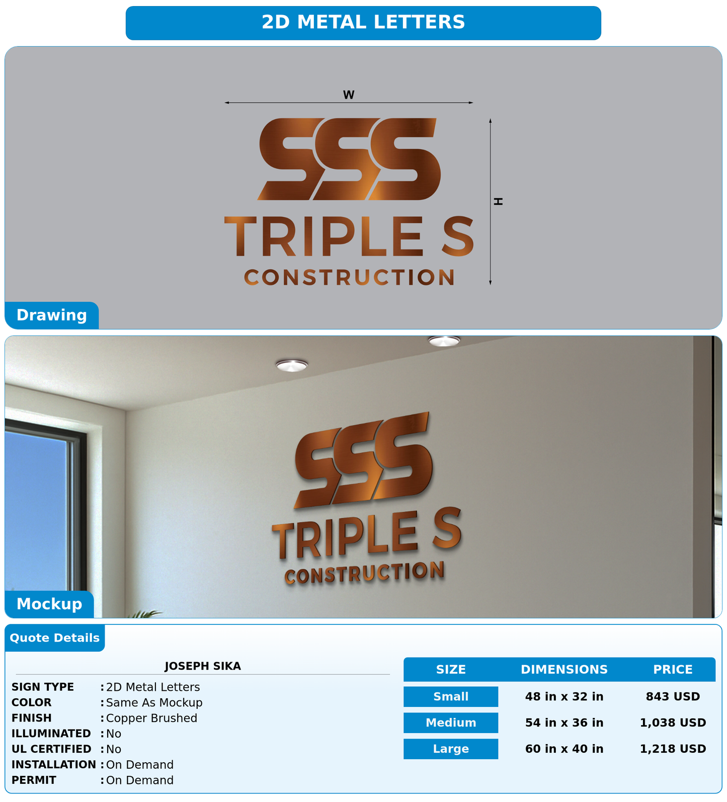 CUSTOM MOCKUP SIGN FOR Joseph sika