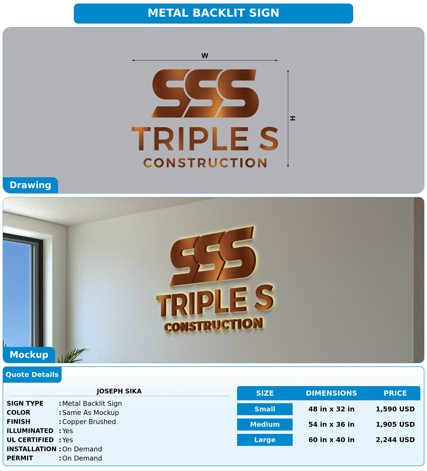 CUSTOM MOCKUP SIGN FOR Joseph sika
