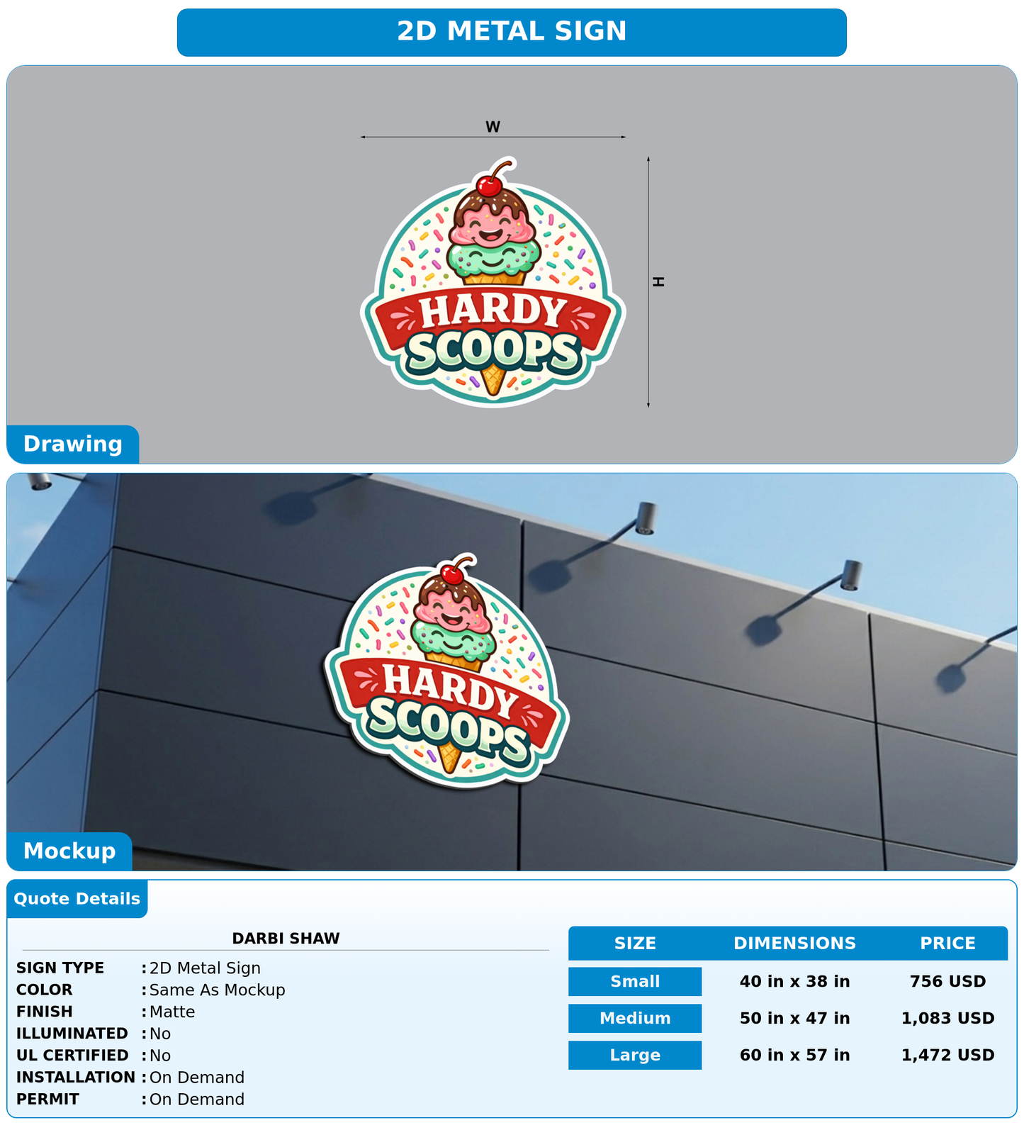 CUSTOM MOCKUP SIGN FOR Darbi Shaw