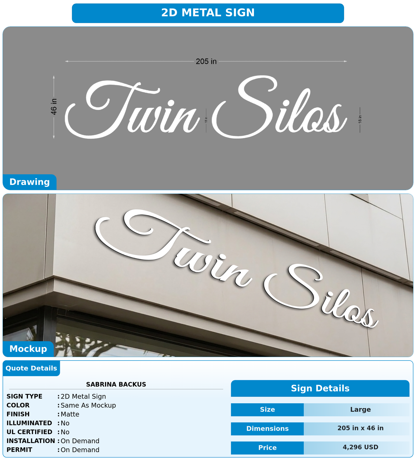 CUSTOM MOCKUP SIGN FOR Sabrina Backus