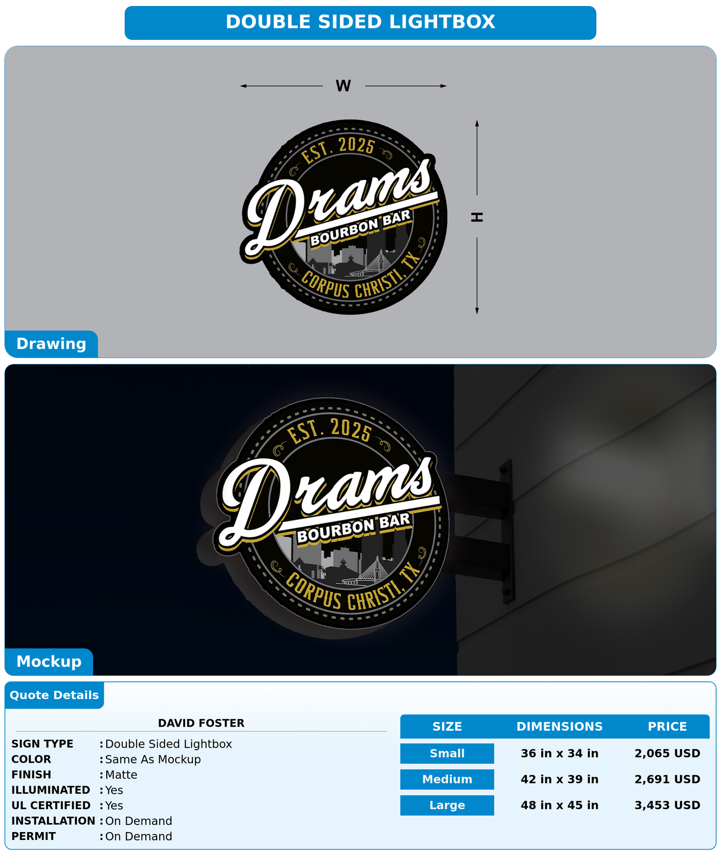 CUSTOM MOCKUP SIGN FOR DAVID FOSTER