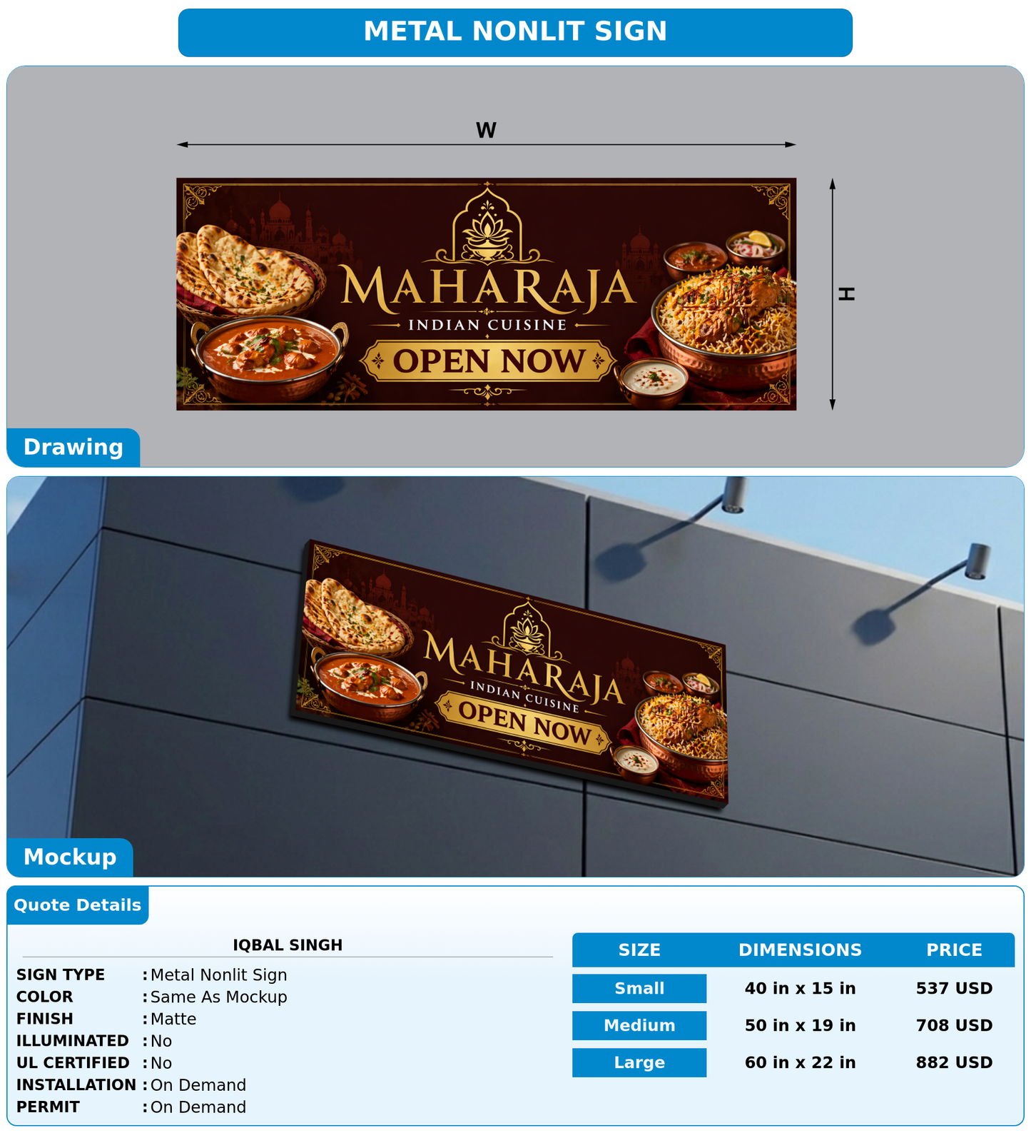 CUSTOM MOCKUP SIGN FOR Iqbal singh