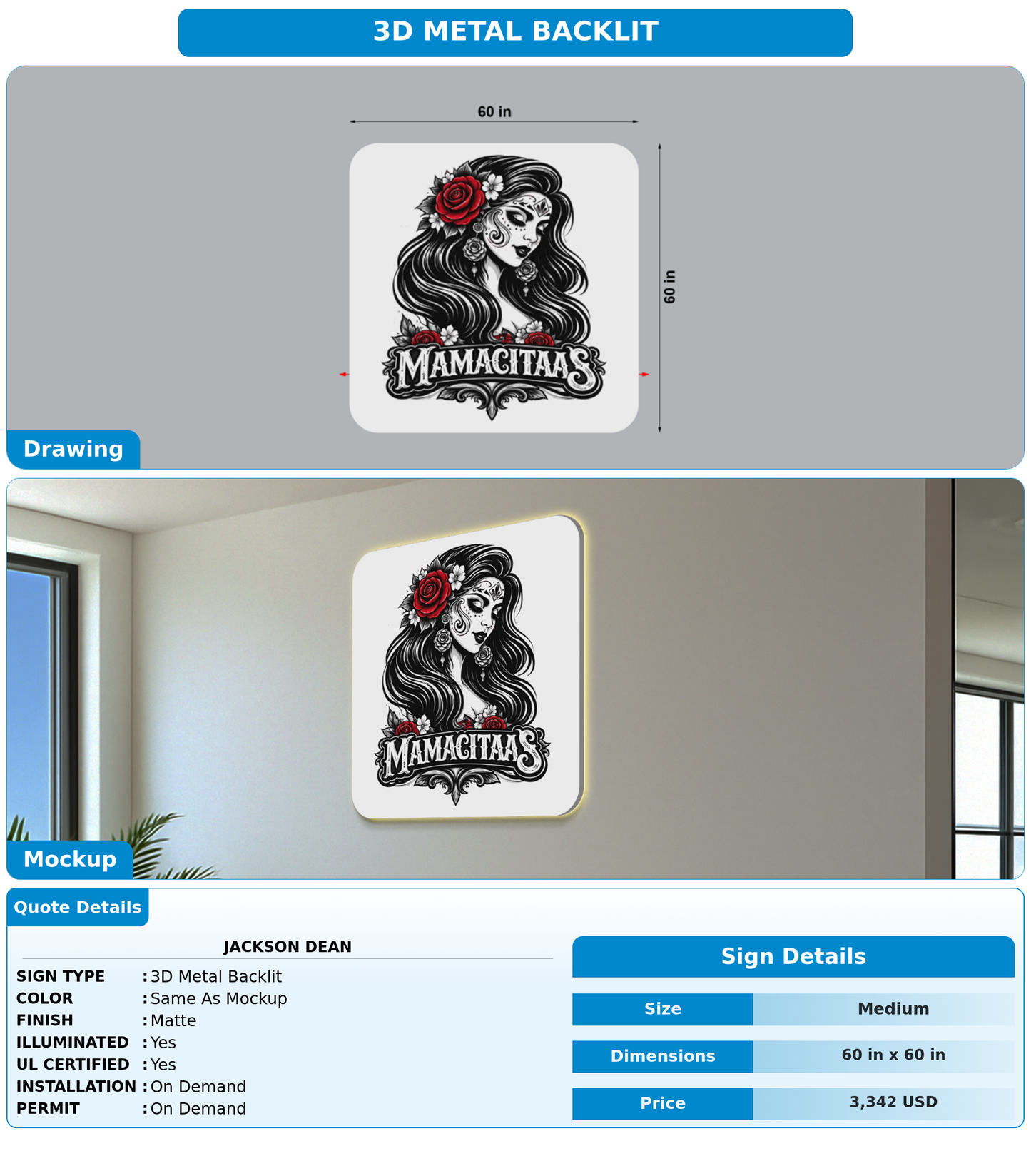 CUSTOM MOCKUP SIGN FOR Jackson dean