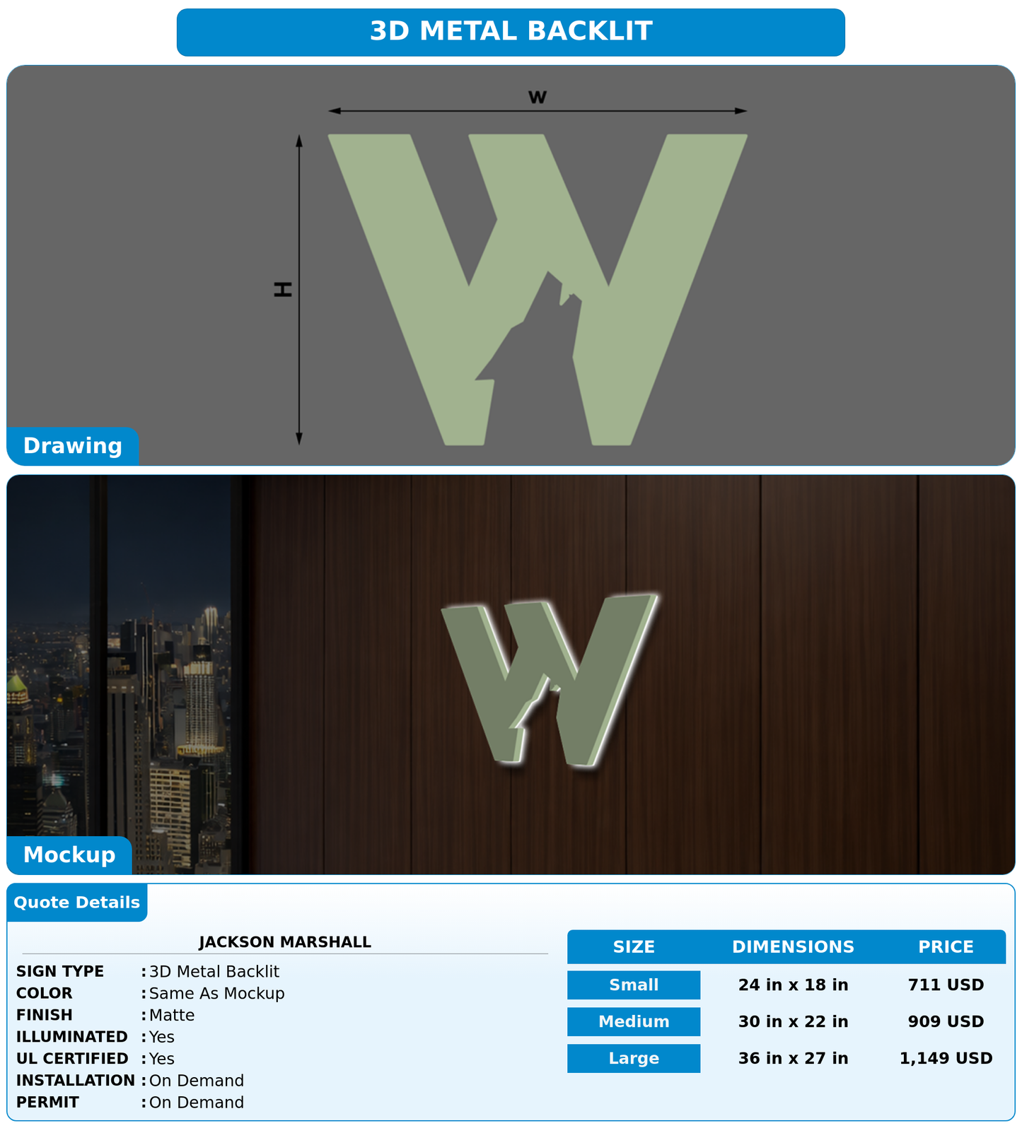 CUSTOM MOCKUP SIGN FOR Jackson Marshall