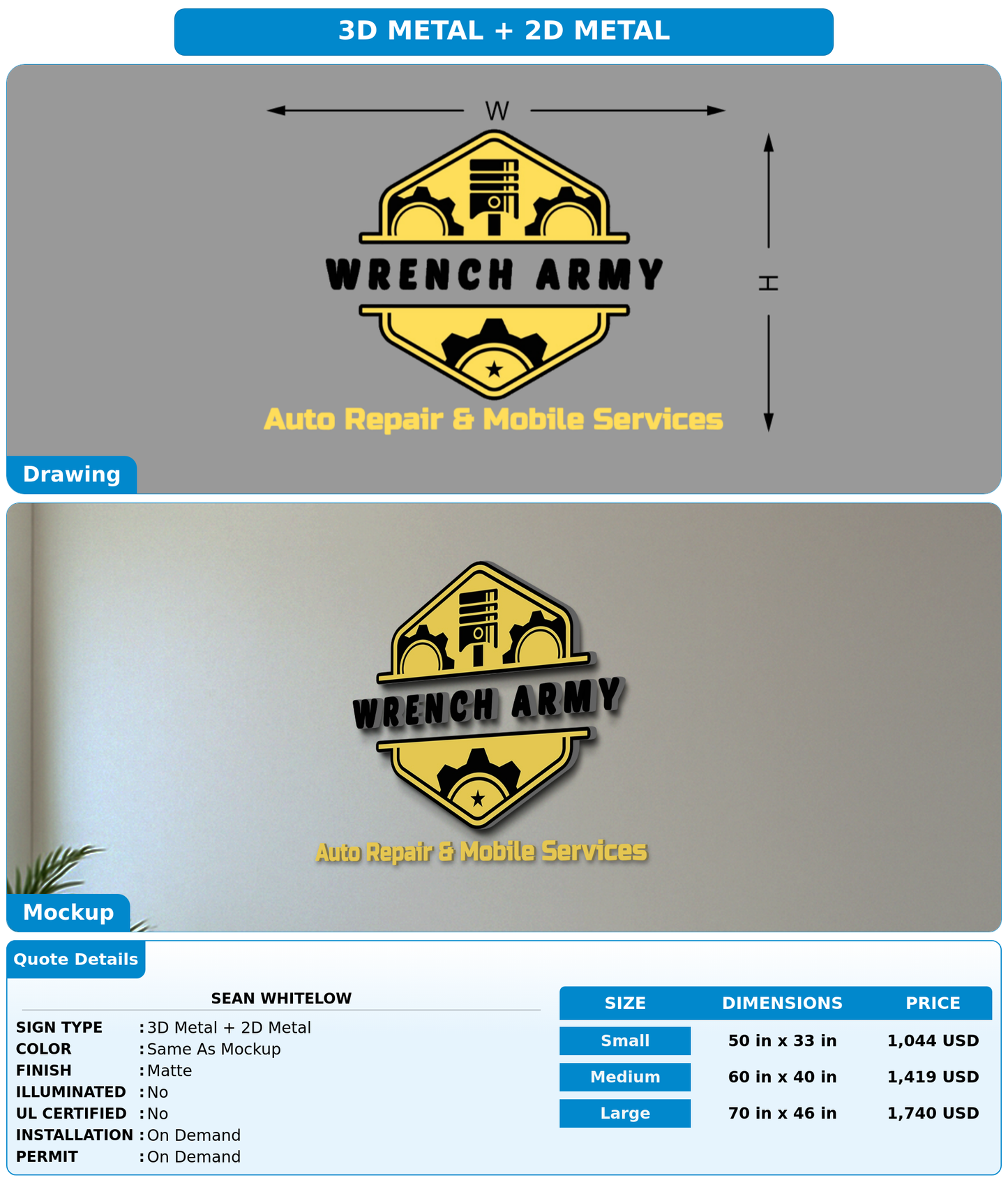 CUSTOM MOCKUP SIGN FOR Sean Whitelow