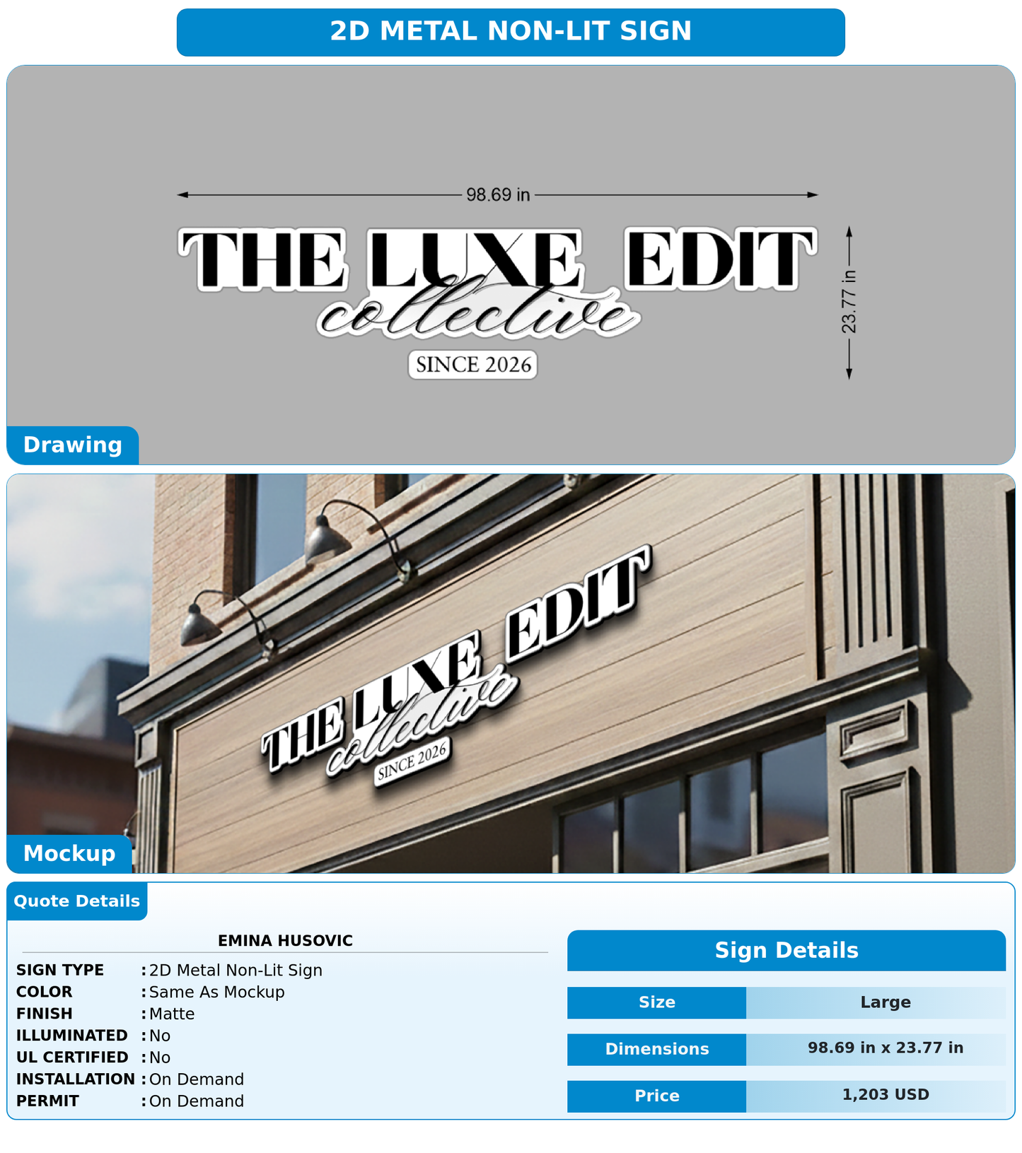 CUSTOM MOCKUP SIGN FOR emina husovic