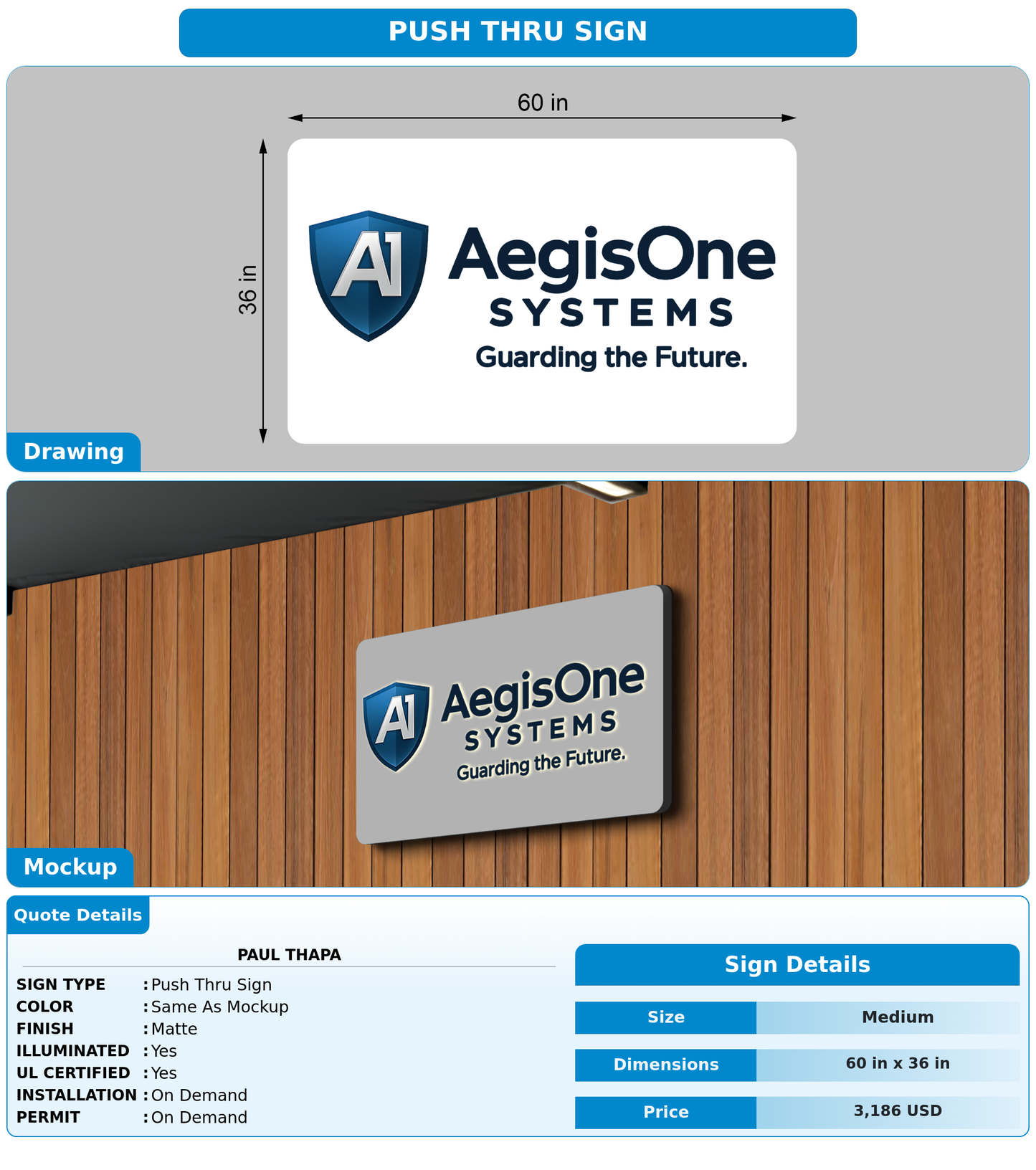 CUSTOM MOCKUP SIGN FOR Paul Thapa