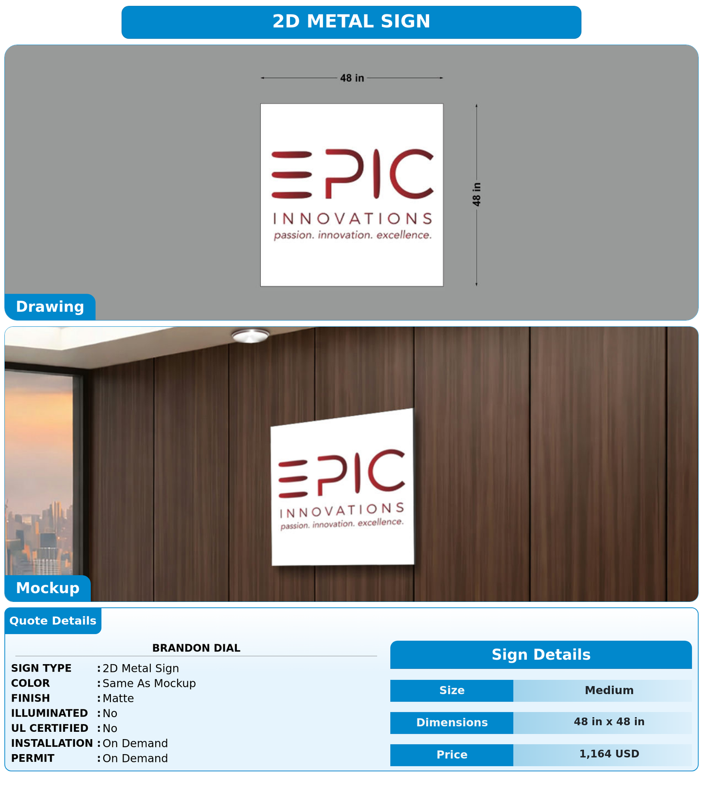 CUSTOM MOCKUP SIGN FOR Brandon Dial