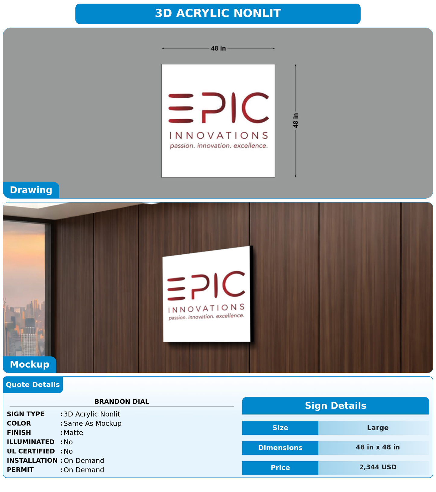 CUSTOM MOCKUP SIGN FOR Brandon Dial