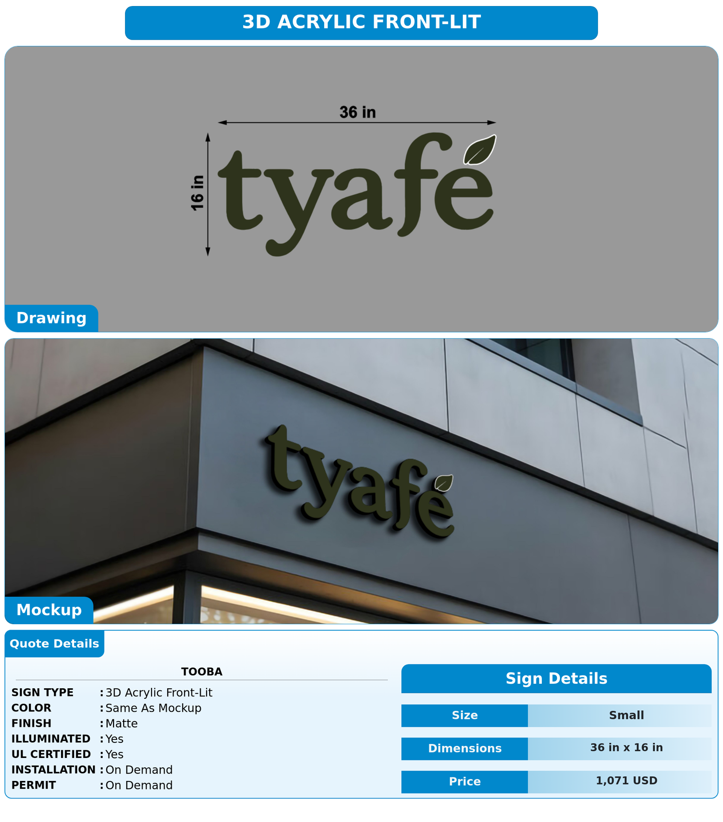 CUSTOM MOCKUP SIGN FOR Tooba