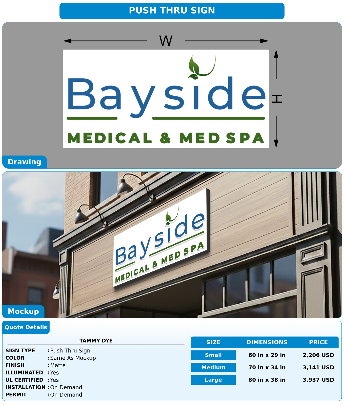 CUSTOM MOCKUP SIGN FOR Tammy Dye