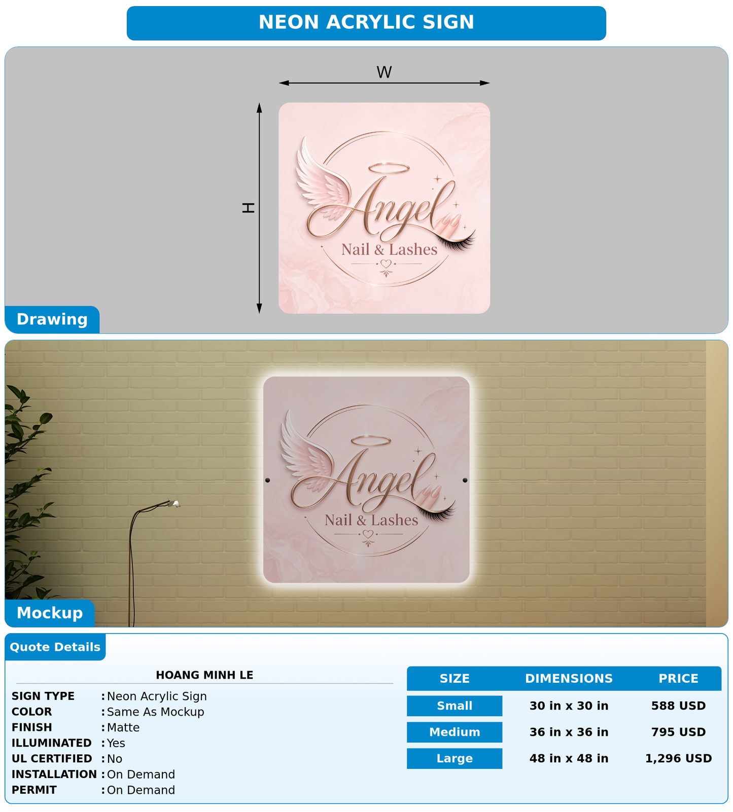 CUSTOM MOCKUP SIGN FOR Hoang minh le
