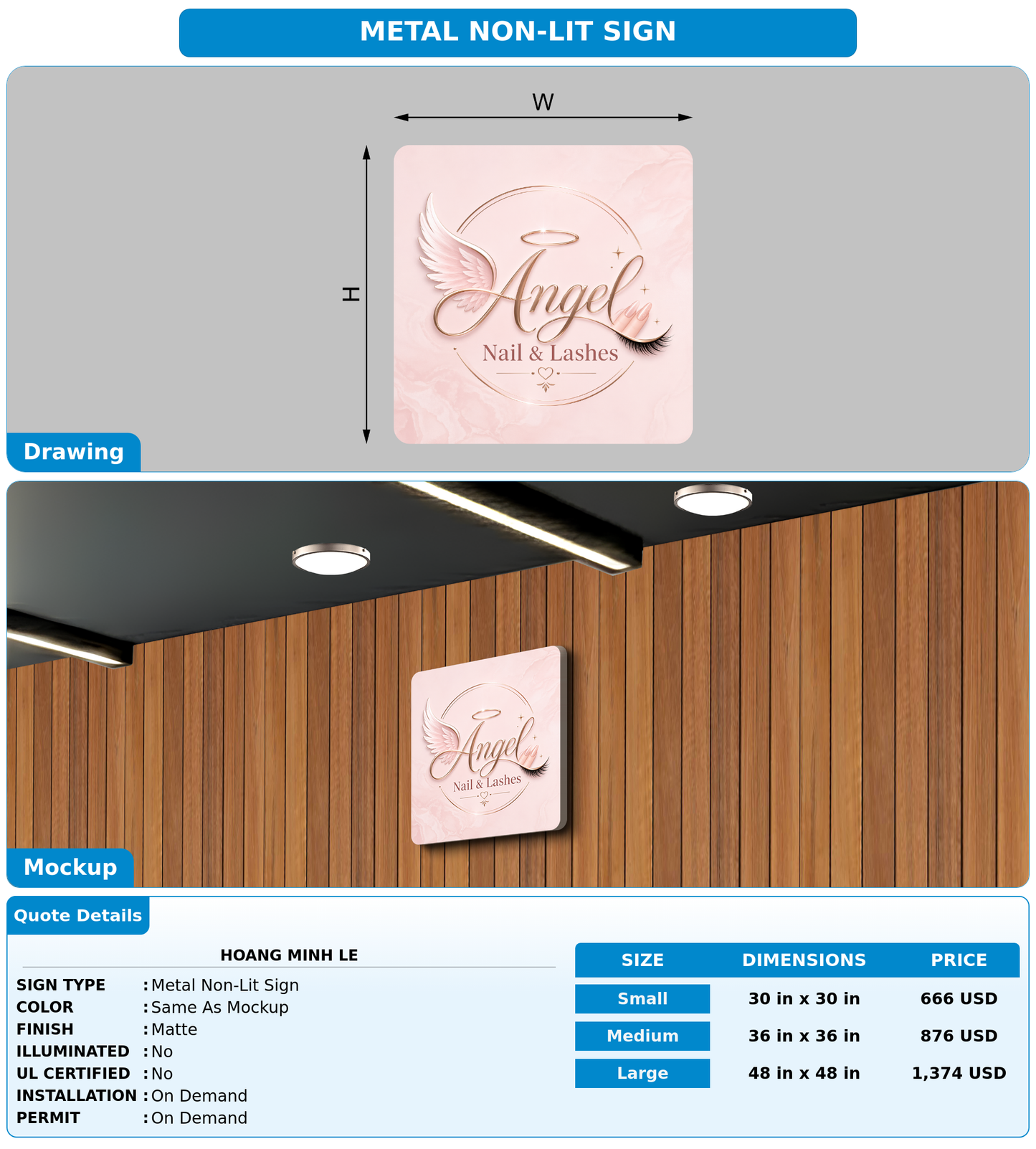 CUSTOM MOCKUP SIGN FOR Hoang minh le