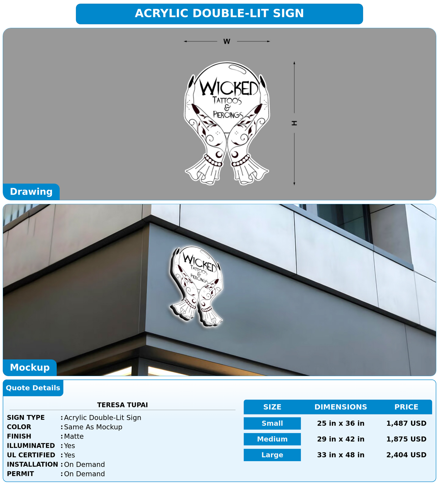 CUSTOM MOCKUP SIGN FOR Teresa Tupai
