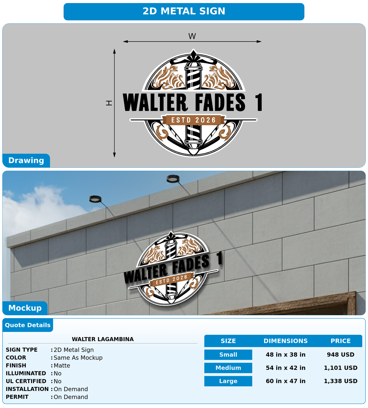 CUSTOM MOCKUP SIGN FOR Walter Lagambina