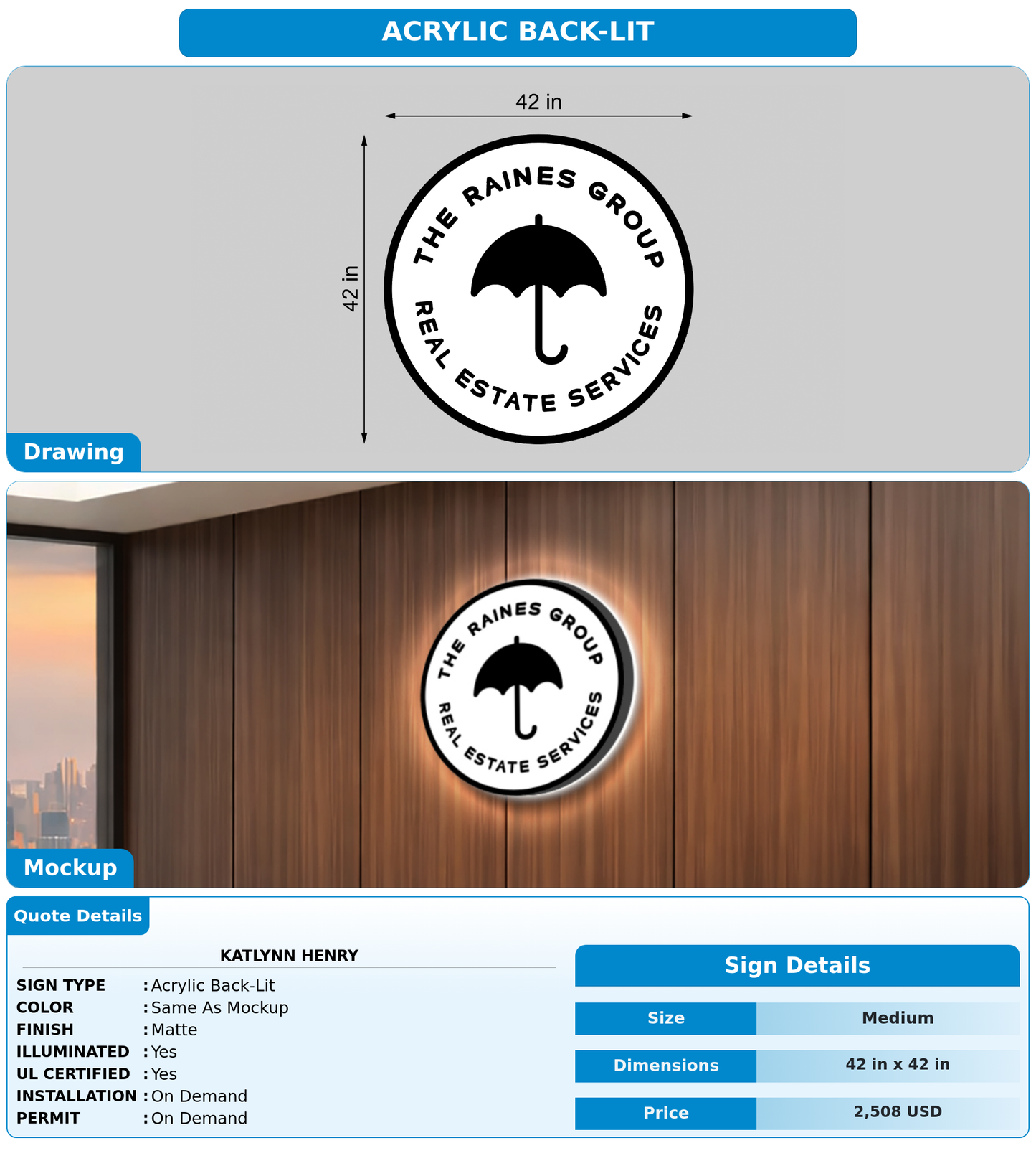 CUSTOM MOCKUP SIGN FOR Katlynn Henry