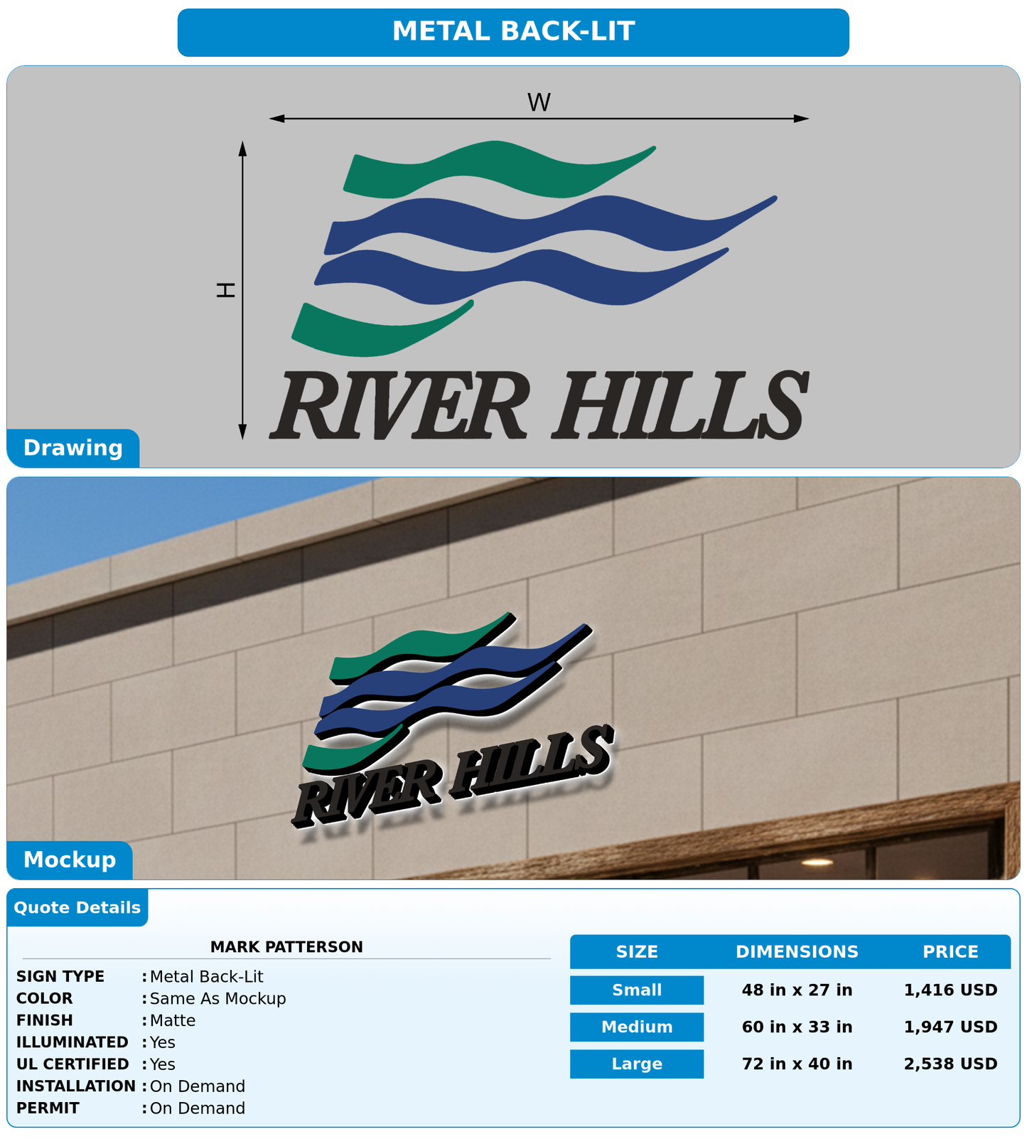 CUSTOM MOCKUP SIGN FOR Mark Patterson