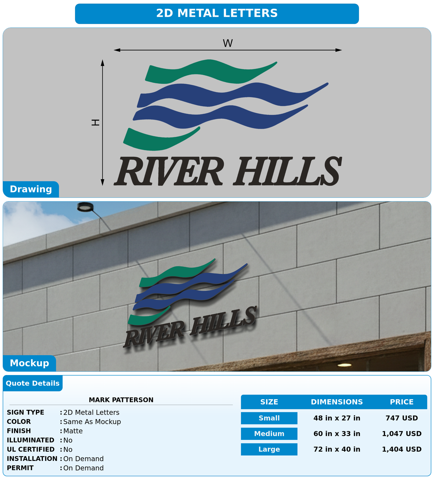 CUSTOM MOCKUP SIGN FOR Mark Patterson
