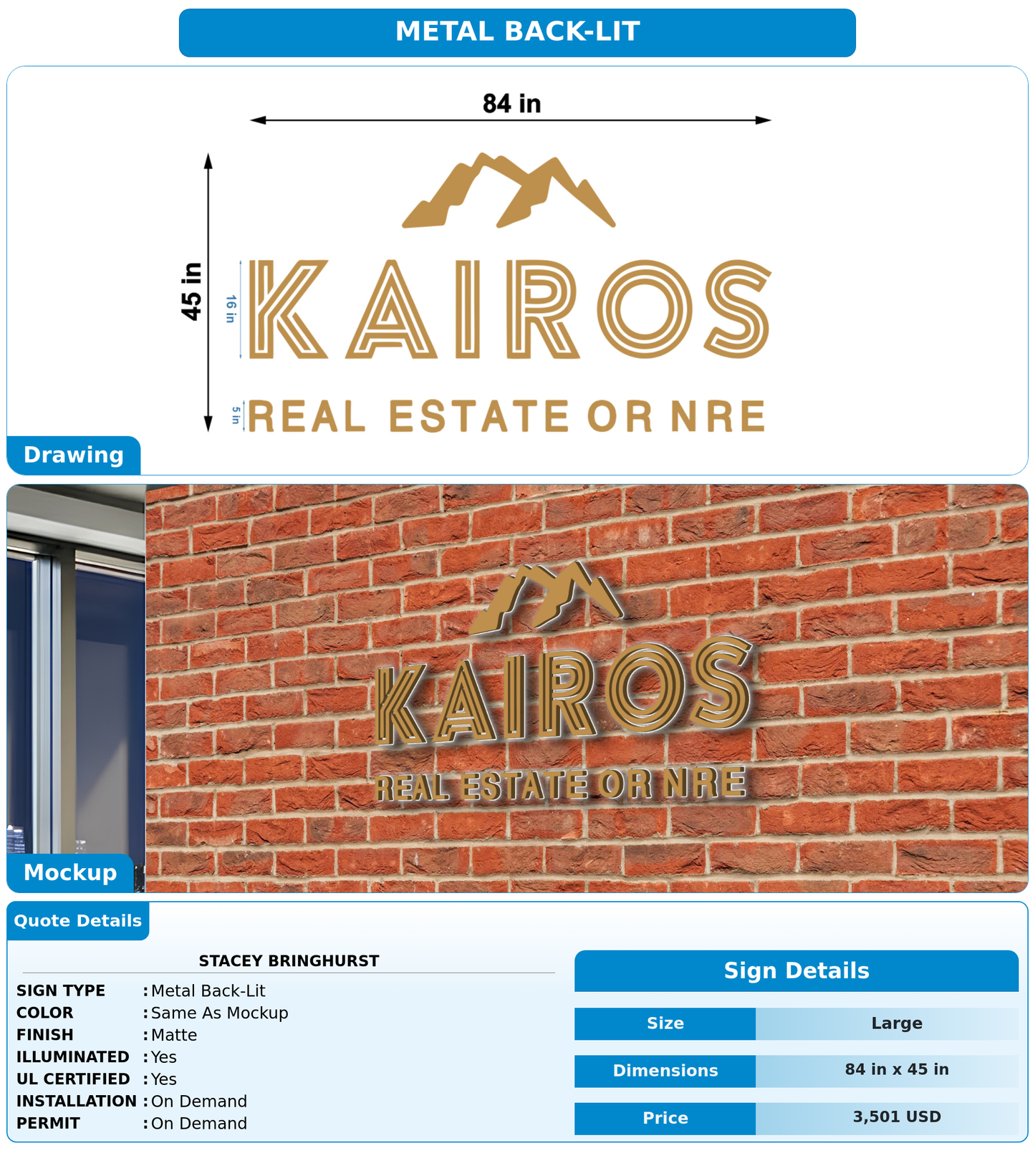 CUSTOM MOCKUP SIGN FOR Stacey Bringhurst