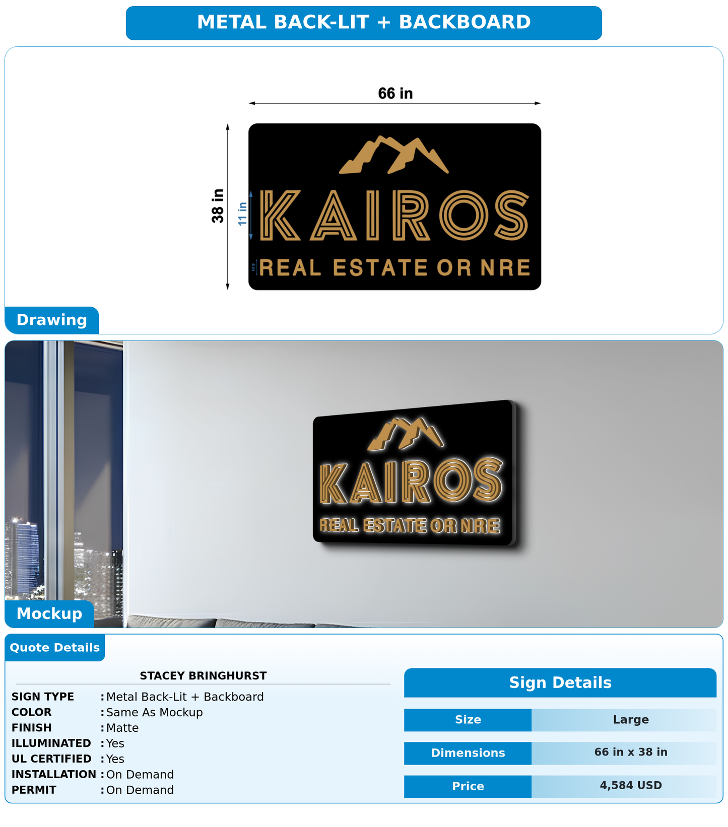 CUSTOM MOCKUP SIGN FOR Stacey Bringhurst