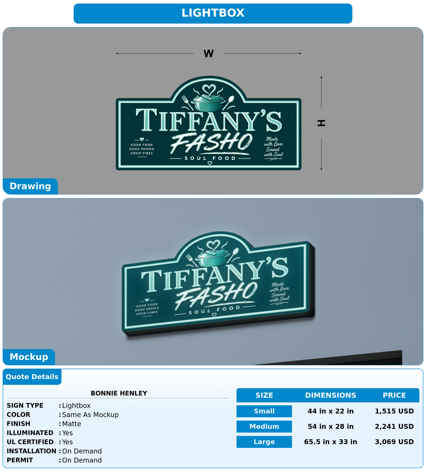 CUSTOM MOCKUP SIGN FOR Bonnie Henley