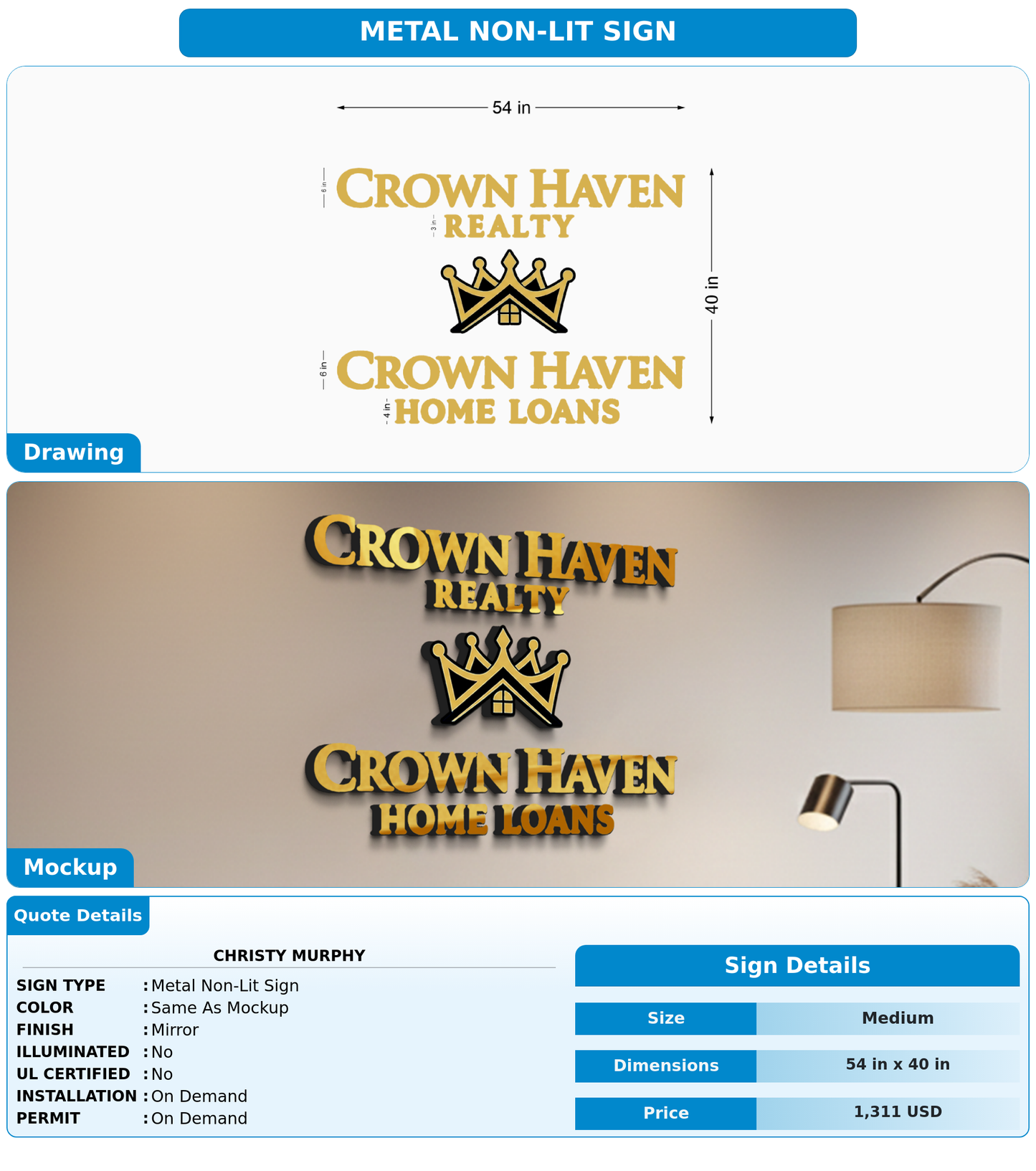 CUSTOM MOCKUP SIGN FOR Christy Murphy