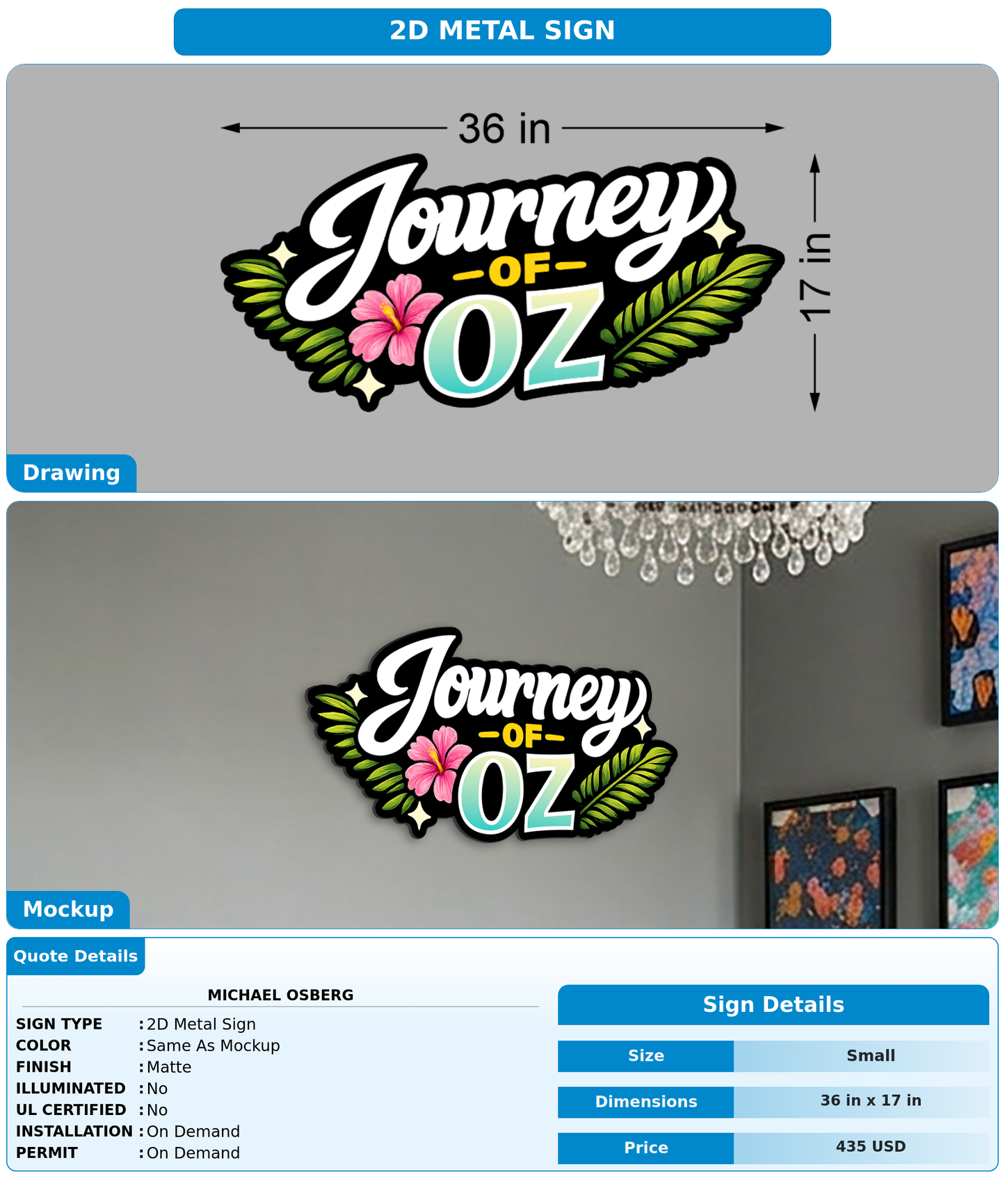 CUSTOM MOCKUP SIGN FOR Michael Osberg
