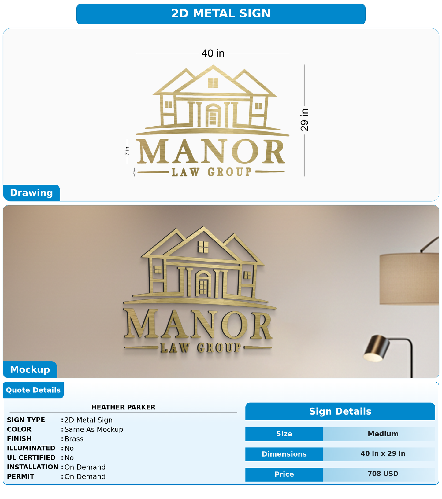 CUSTOM MOCKUP SIGN FOR Heather Parker