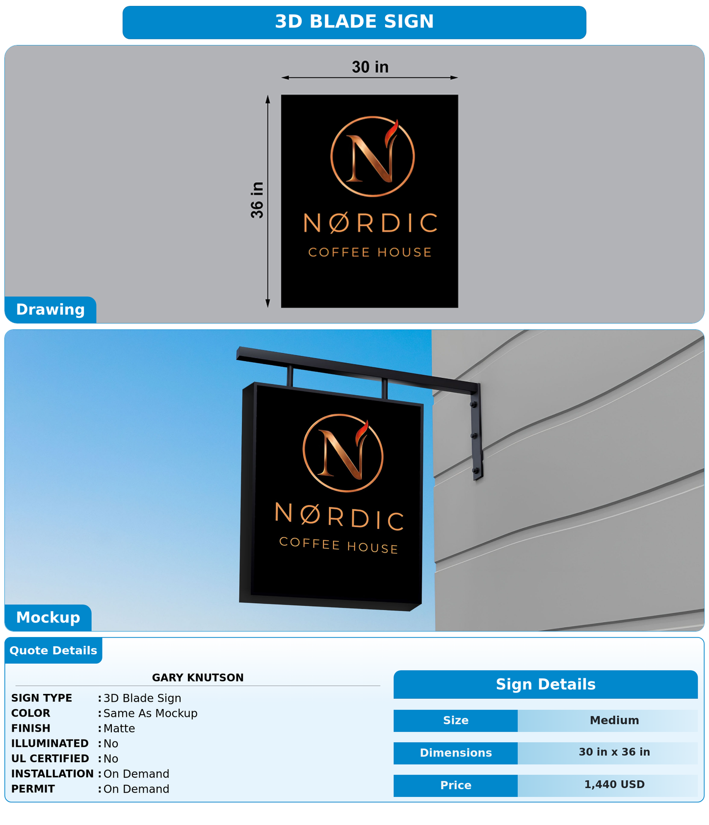 CUSTOM MOCKUP SIGN FOR Gary Knutson