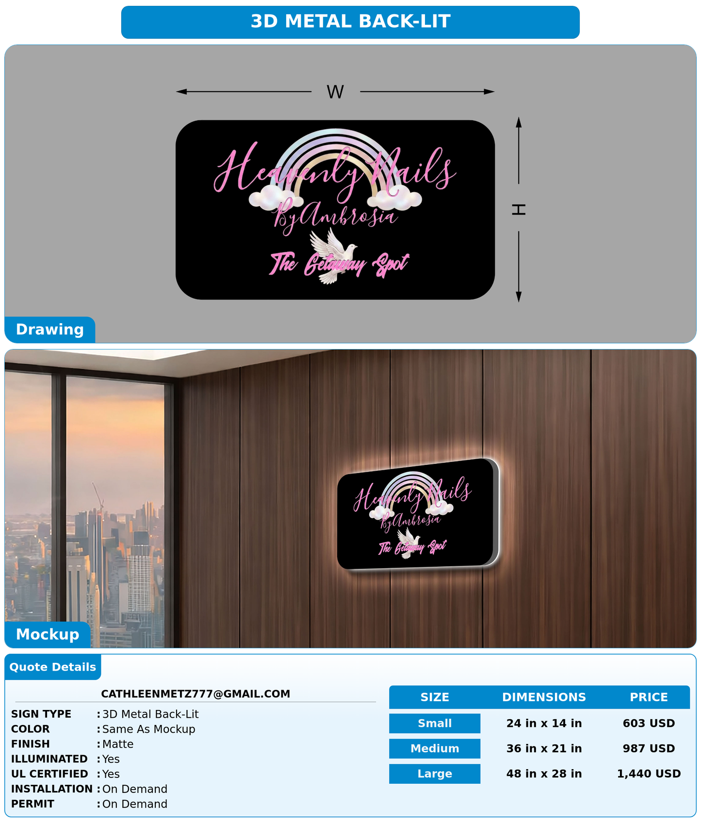 CUSTOM MOCKUP SIGN FOR cathleenmetz777@gmail.com