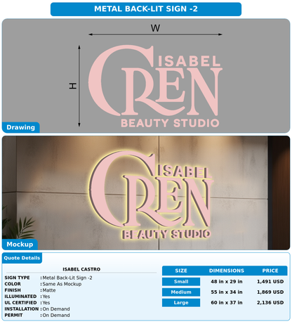CUSTOM MOCKUP SIGN FOR Isabel Castro